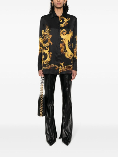 VERSACE JEANS COUTURE Chain Couture-print satin shirt outlook
