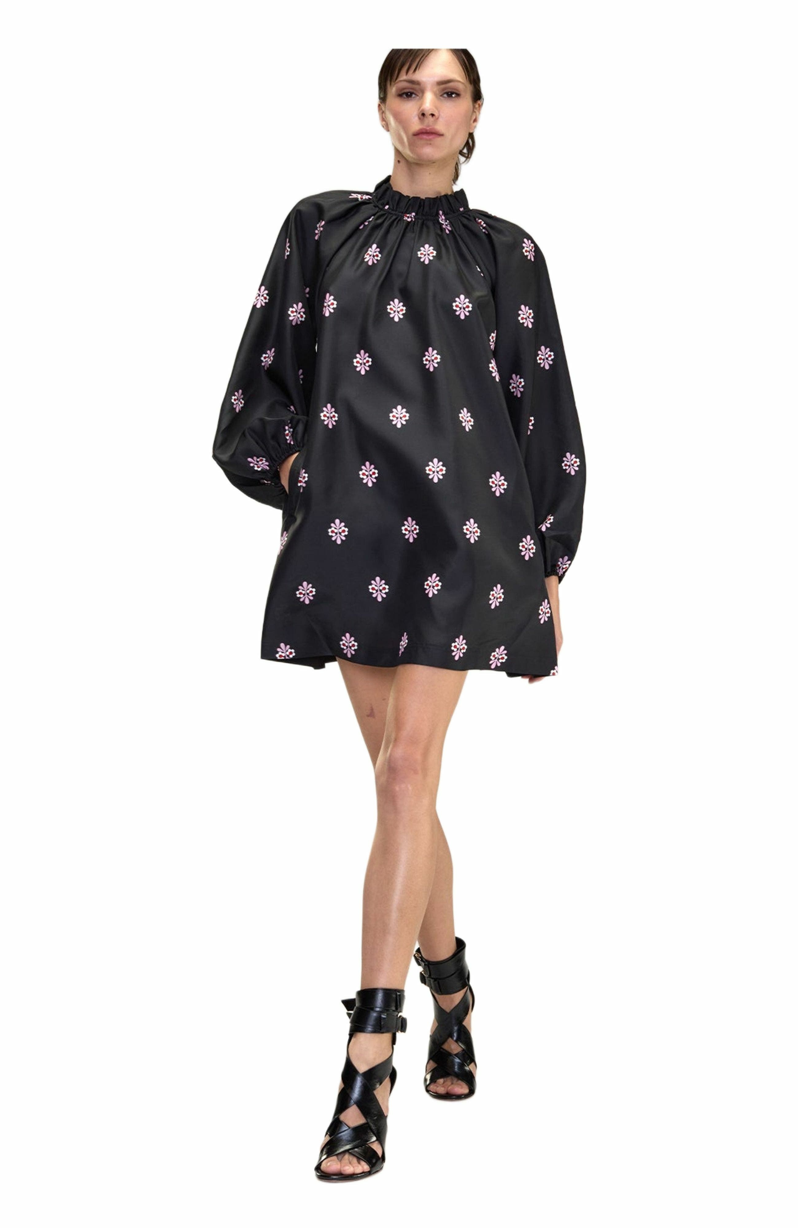 Cynthia Rowley Second Nature Silk Taffeta Dress in Black_Multi at Nordstrom - 2