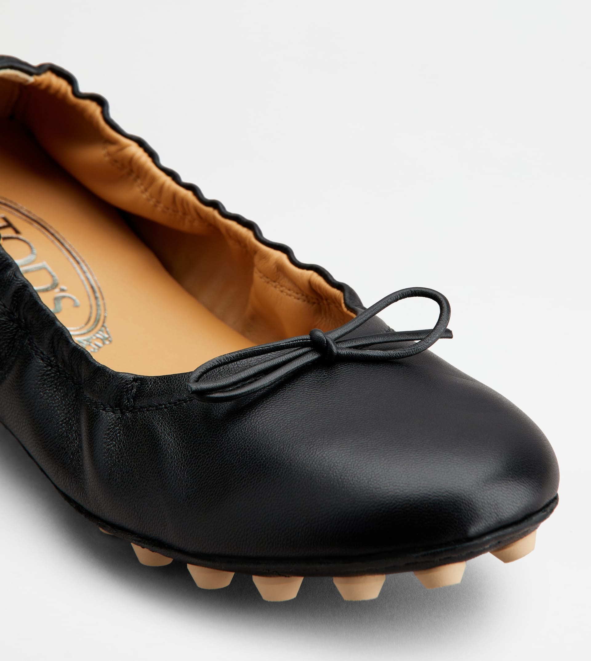 BUBBLE BALLERINAS IN LEATHER - BLACK, OFF WHITE - 5