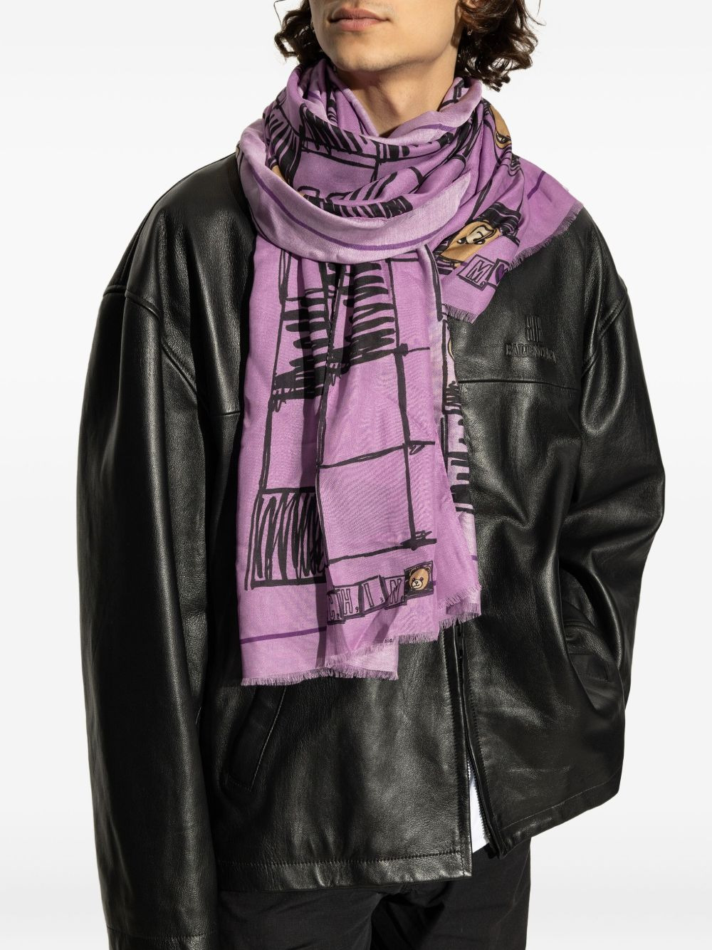 Teddy-print scarf - 3