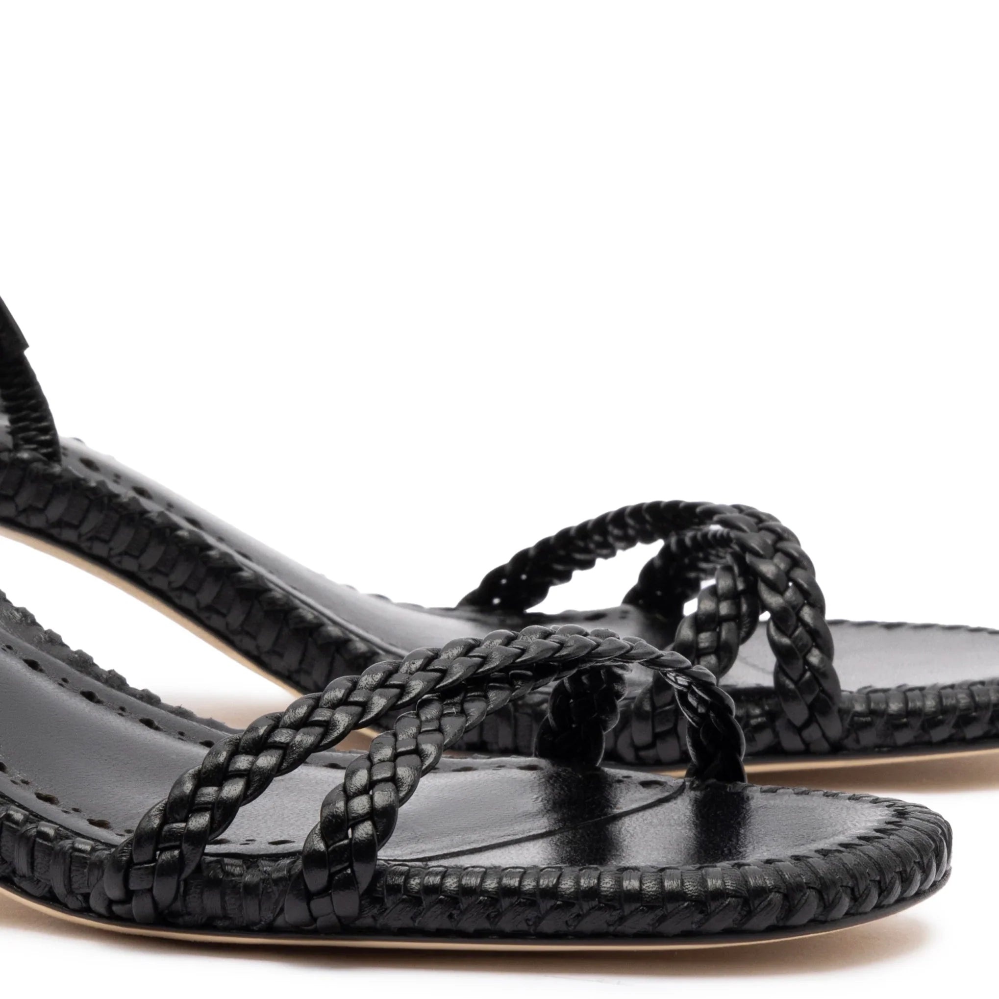 Larroude - Larroude Mini Annie Sandal In Black Leather - 4
