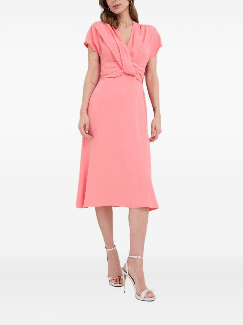 BOSS twisted-detail V-neck dress outlook