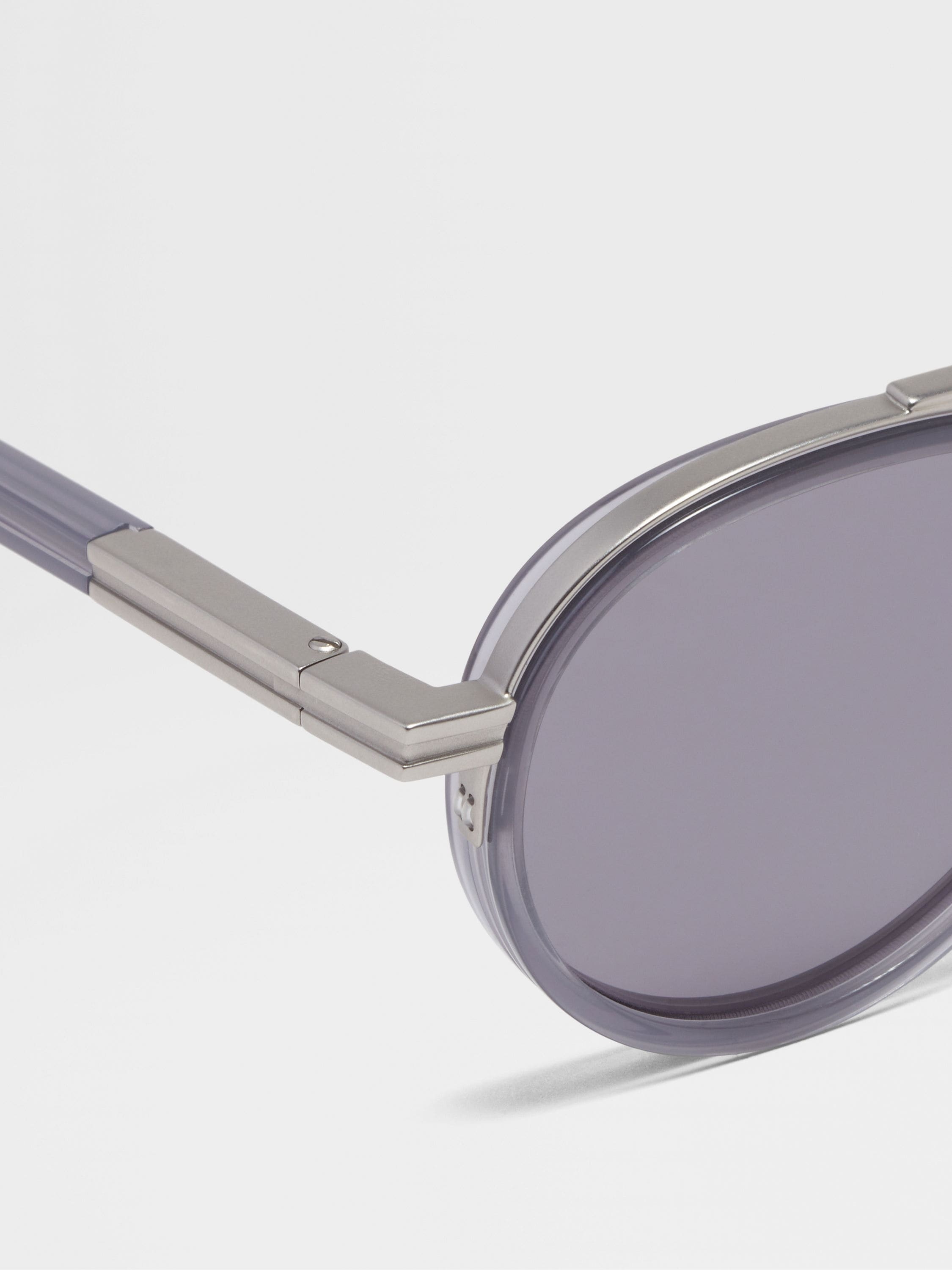 OPAL GREY ORIZZONTE II ACETATE AND METAL SUNGLASSES - 2