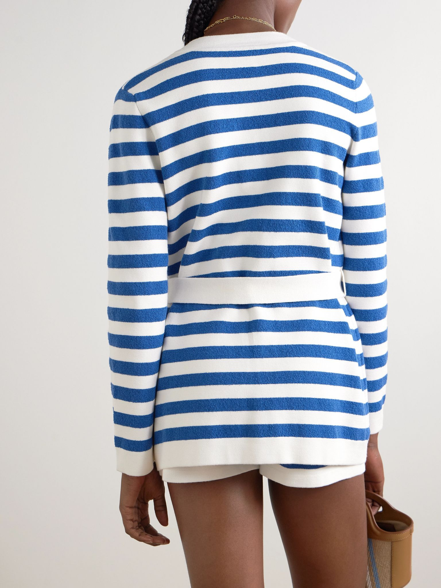 Ari belted striped knitted cardigan Multi - 3