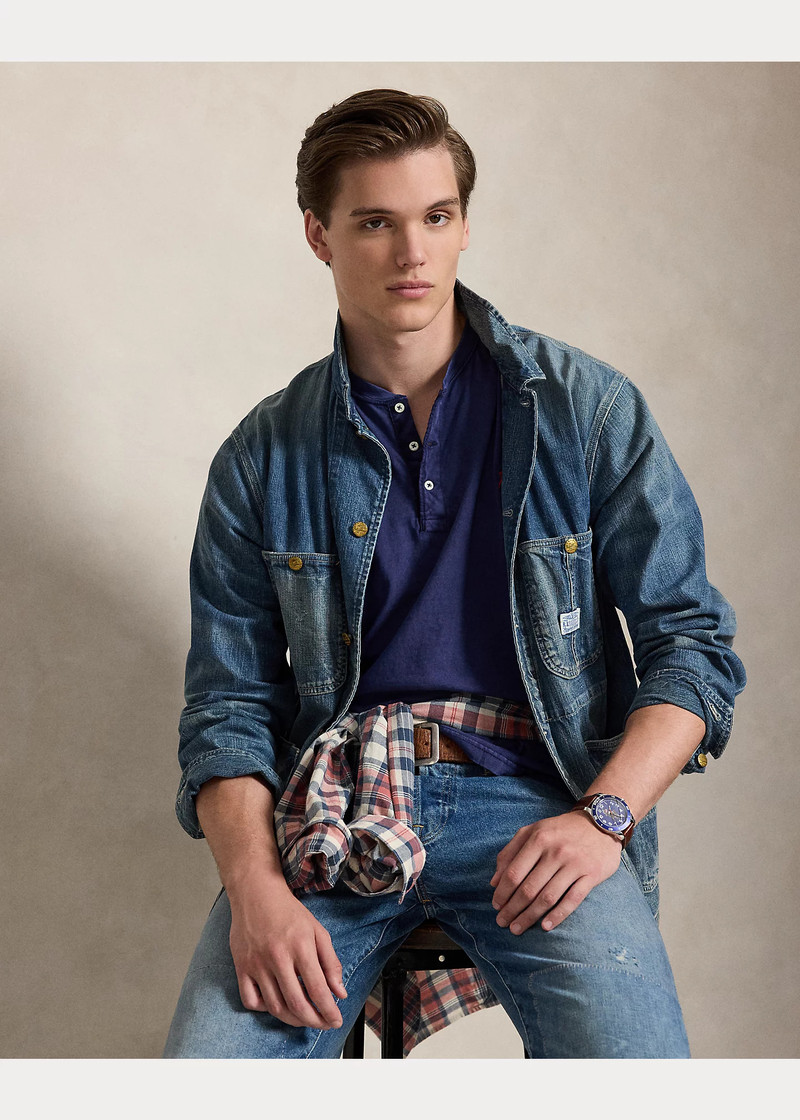 Slub Jersey Short-Sleeve Henley Shirt 6