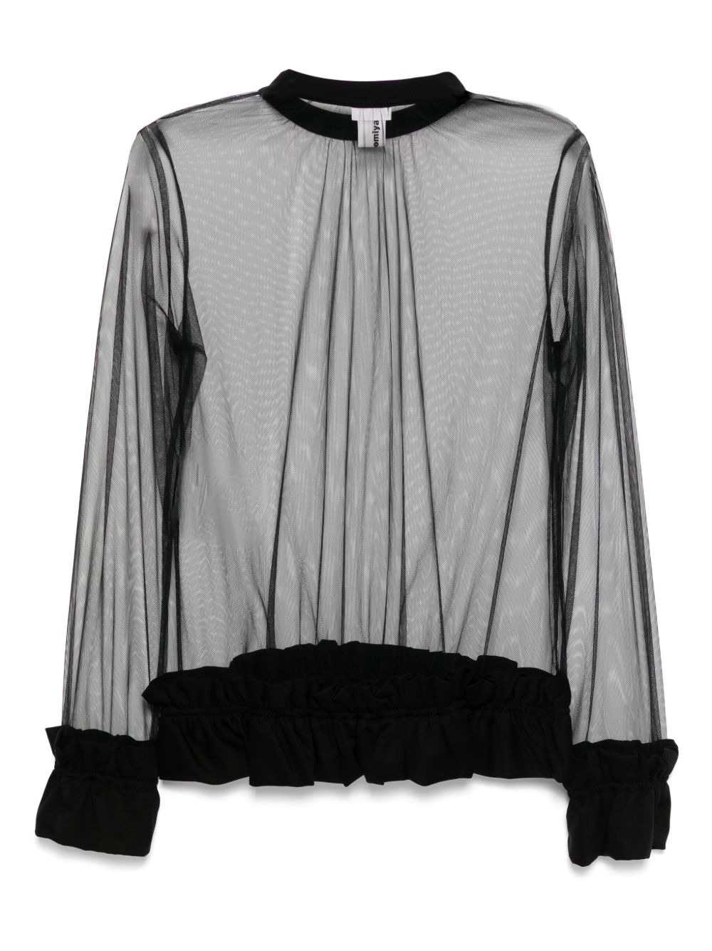 sheer long-sleeved top - 2
