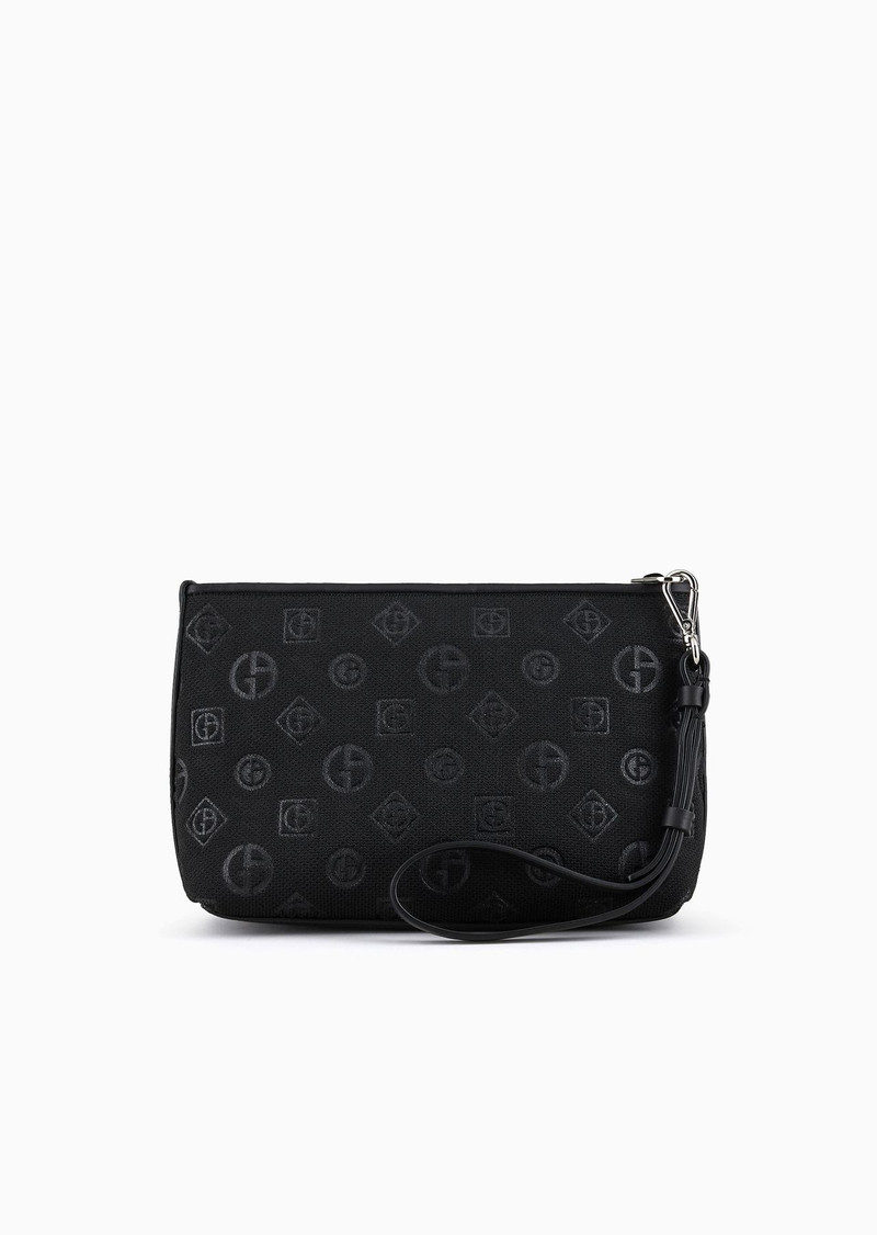 Fabric washbag with all-over logo 1