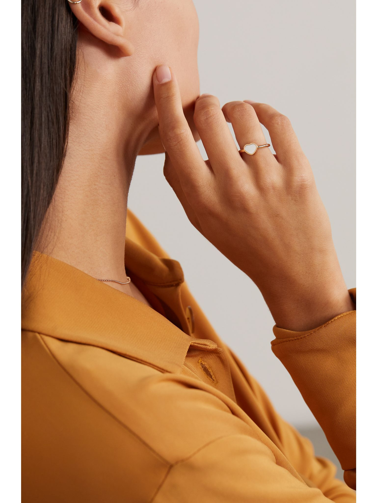My Happy Hearts 18-karat rose gold mother-of-pearl ring Gold - 2