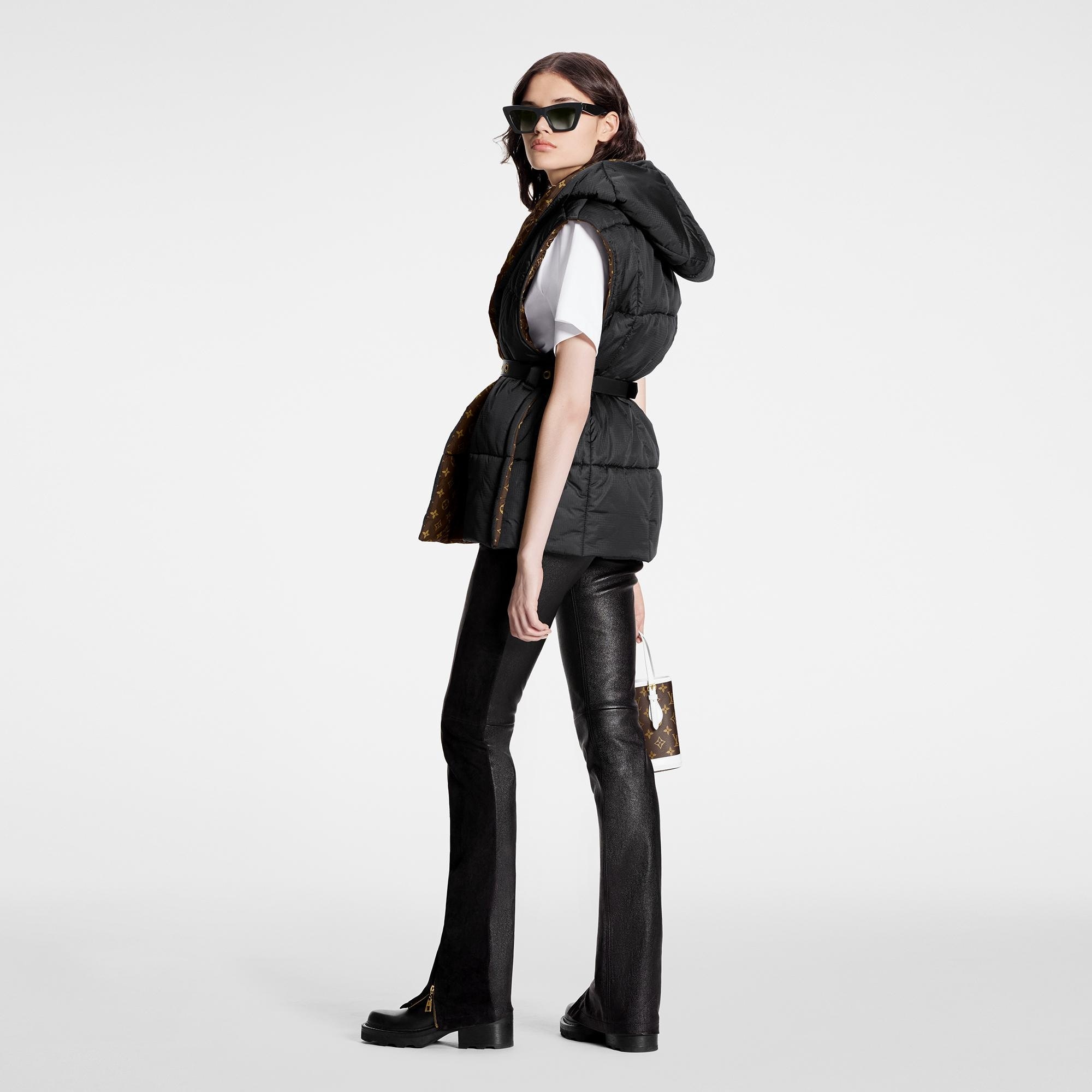Sleeveless Pillow Puffer Wrap Jacket - 3