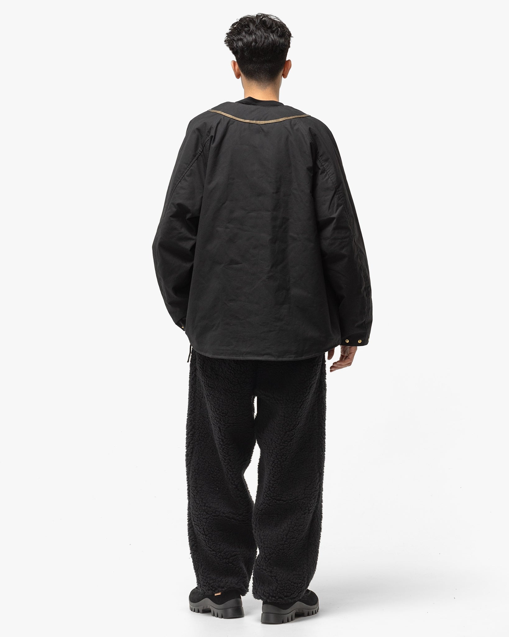 Weather Cotton Oil Coating Baseball Blouson Black - 3