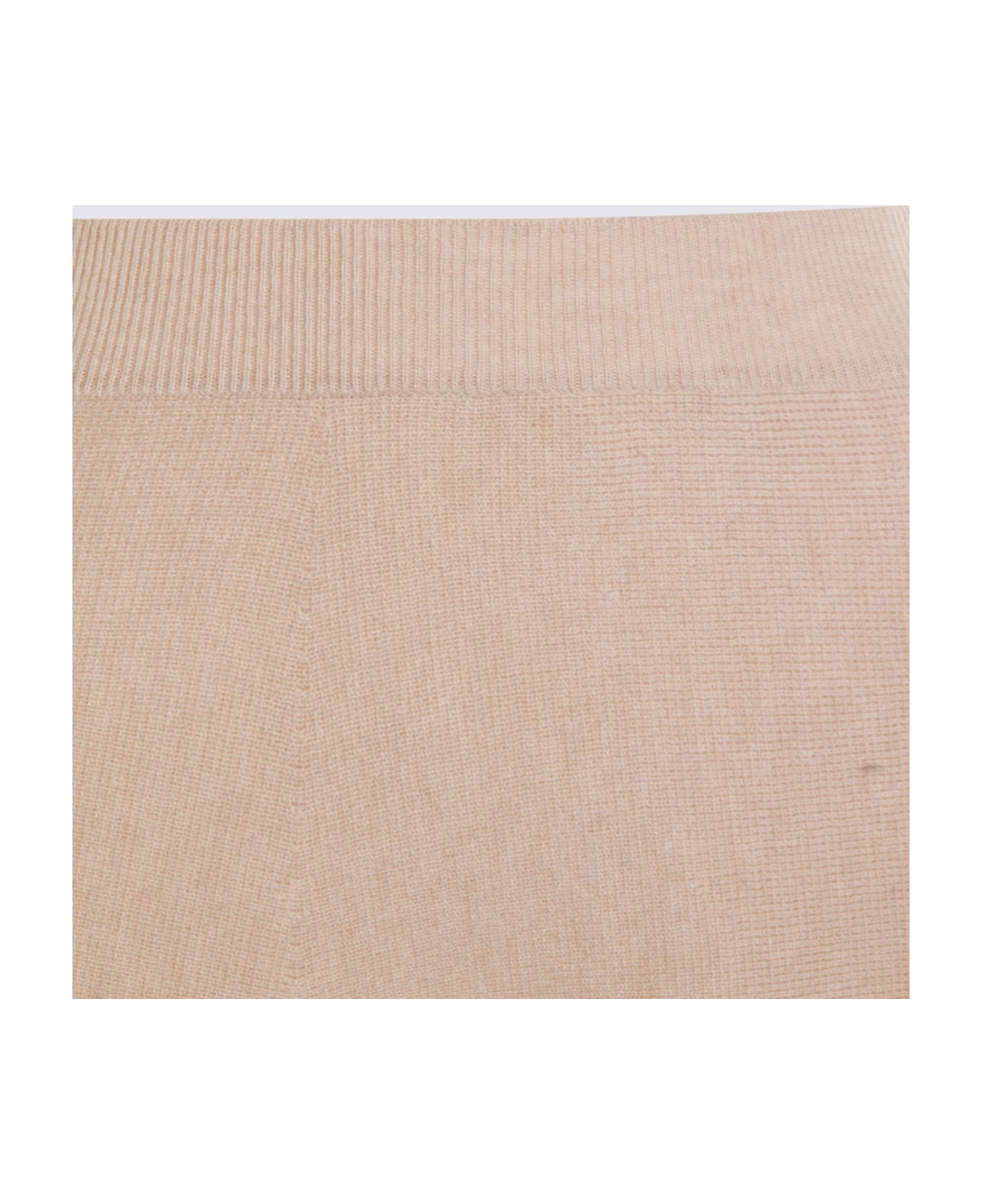 Beige Wool Midi Skirt - 3