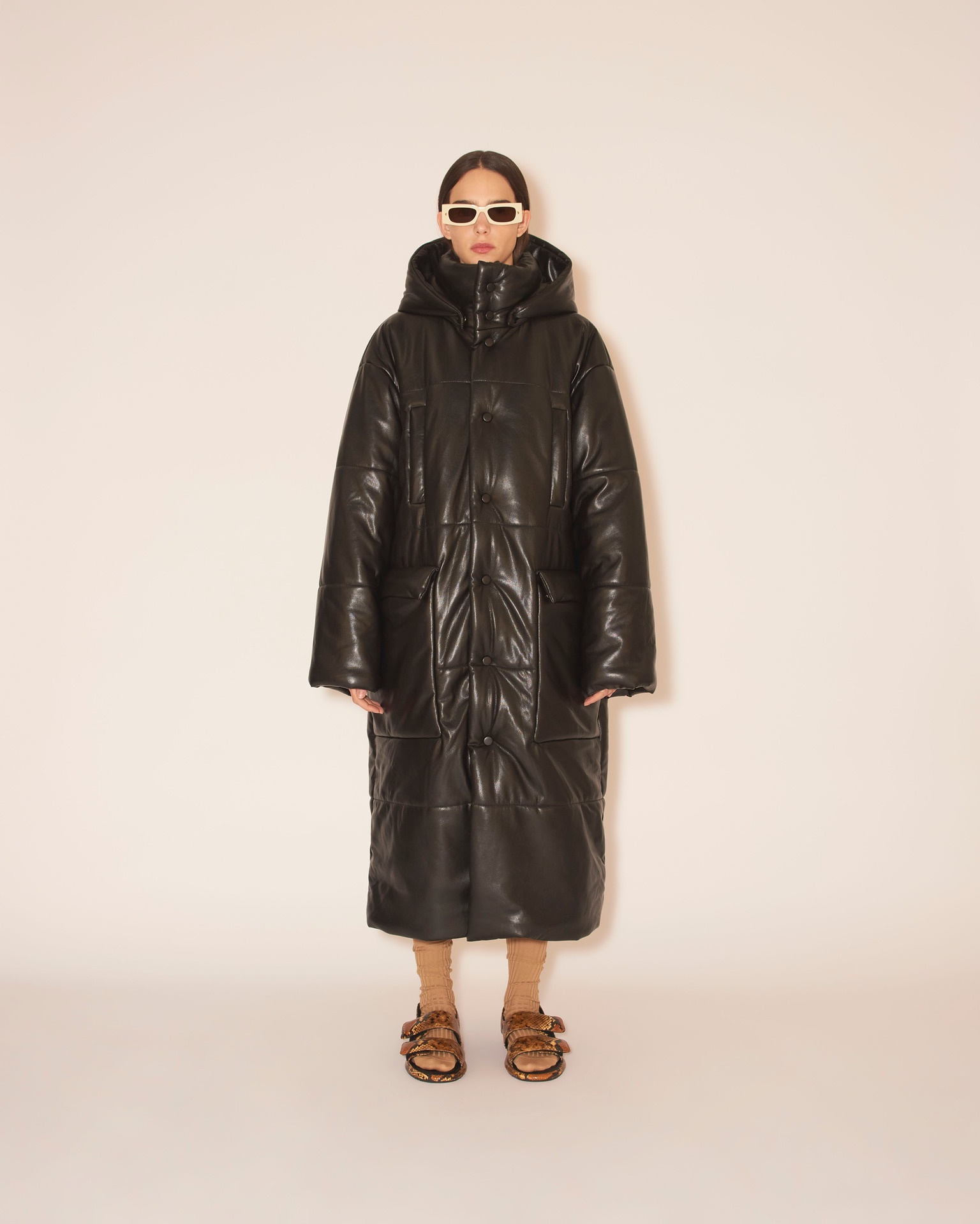 RADI - OKOBOR™ alt-leather padded coat - Black - 2