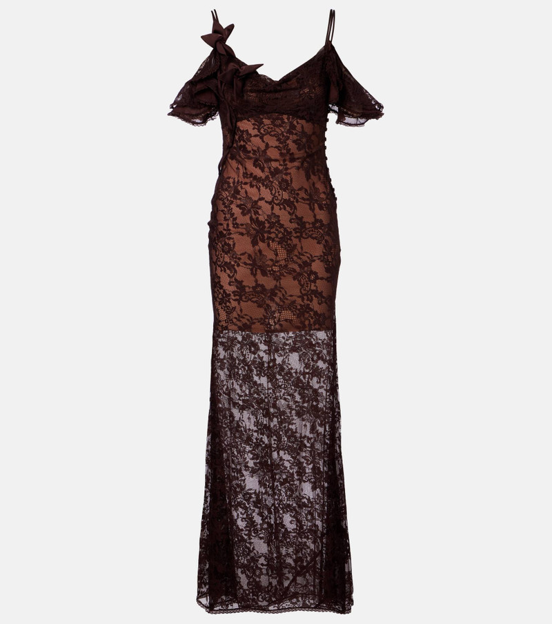 Off-shoulder lace gown 1