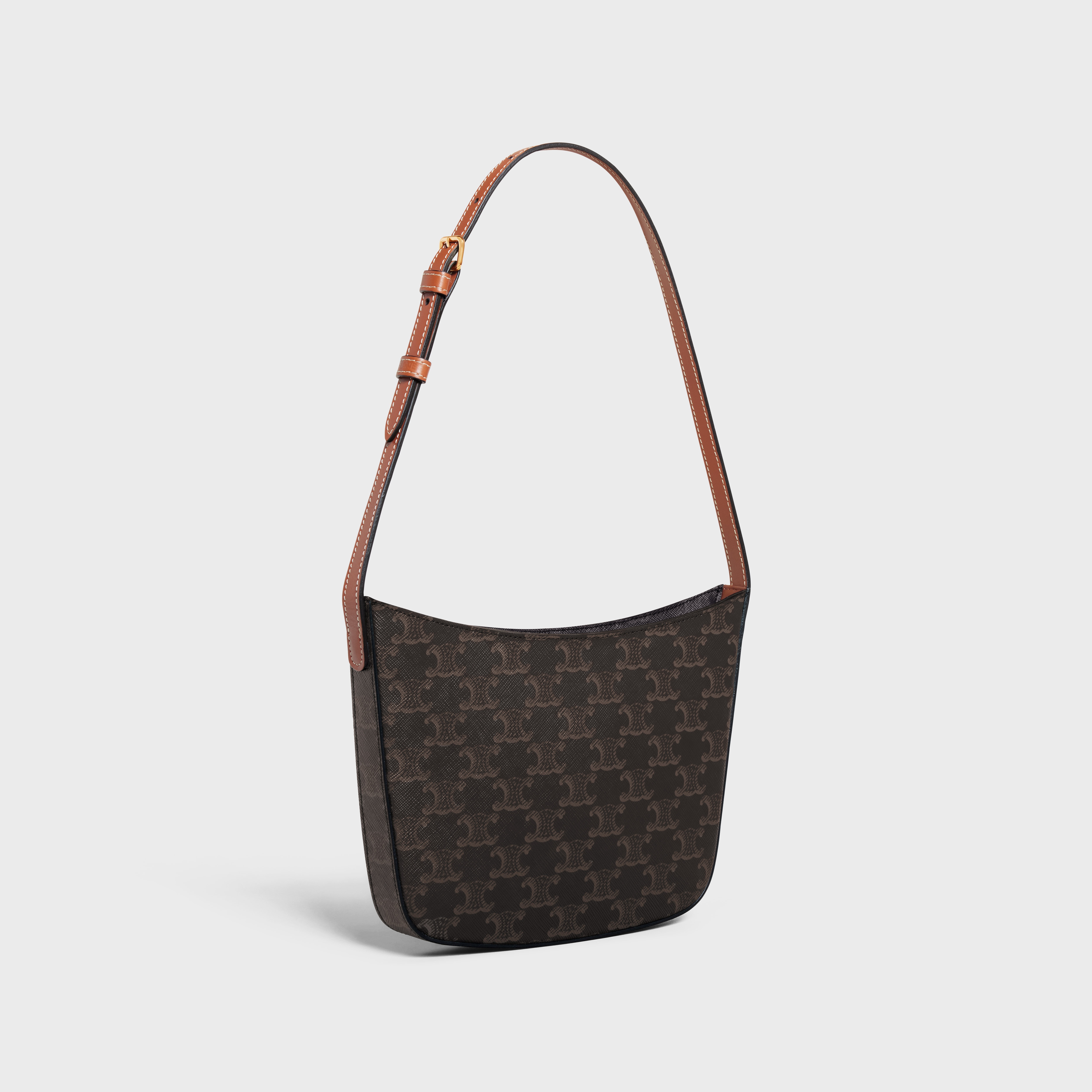 Medium Celine Croque Bag in Triomphe canvas and calfskin - 2