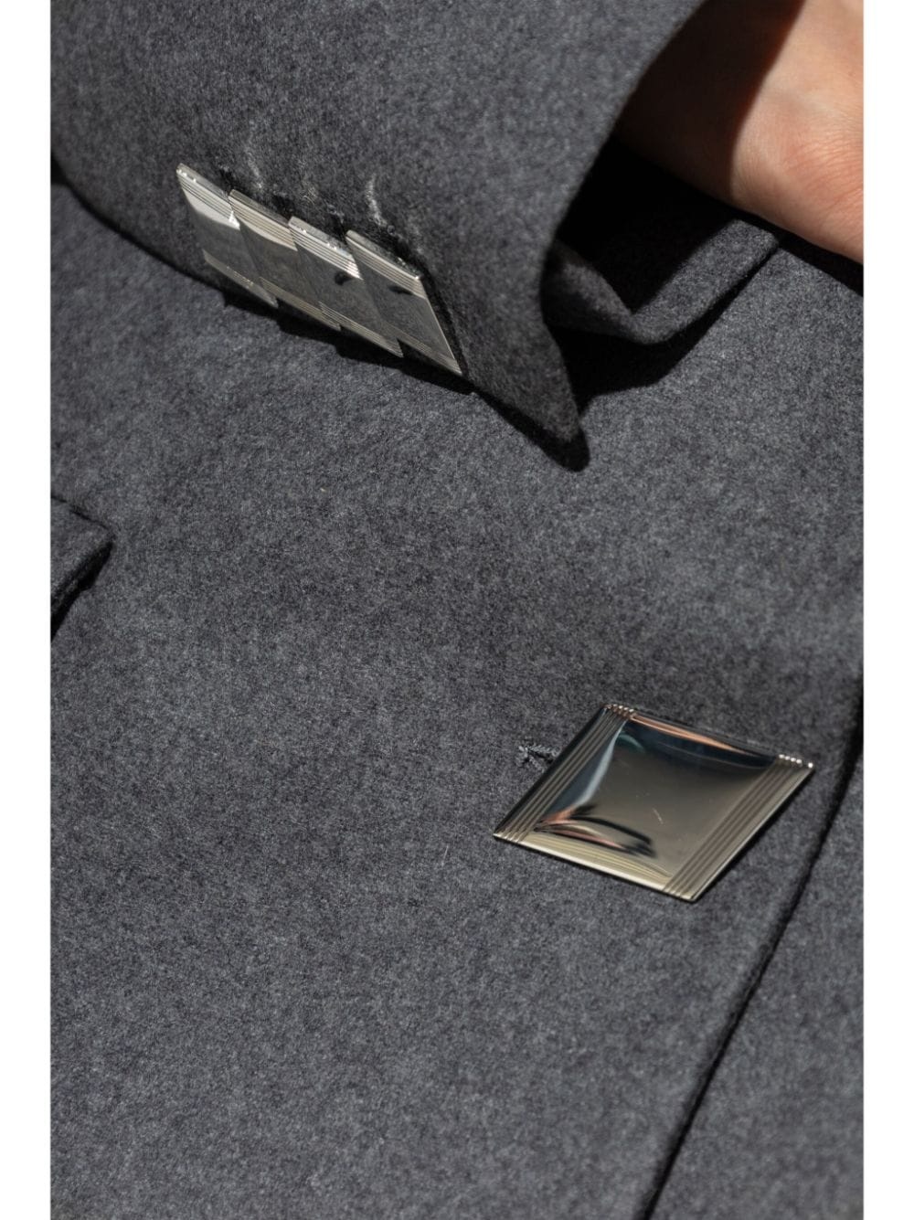 single-button wool-blend blazer - 5