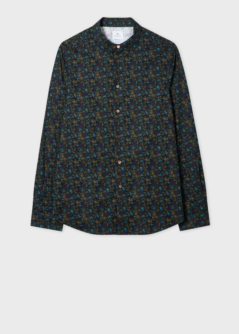 Black Organic Cotton 'Globe Flower' Shirt 1