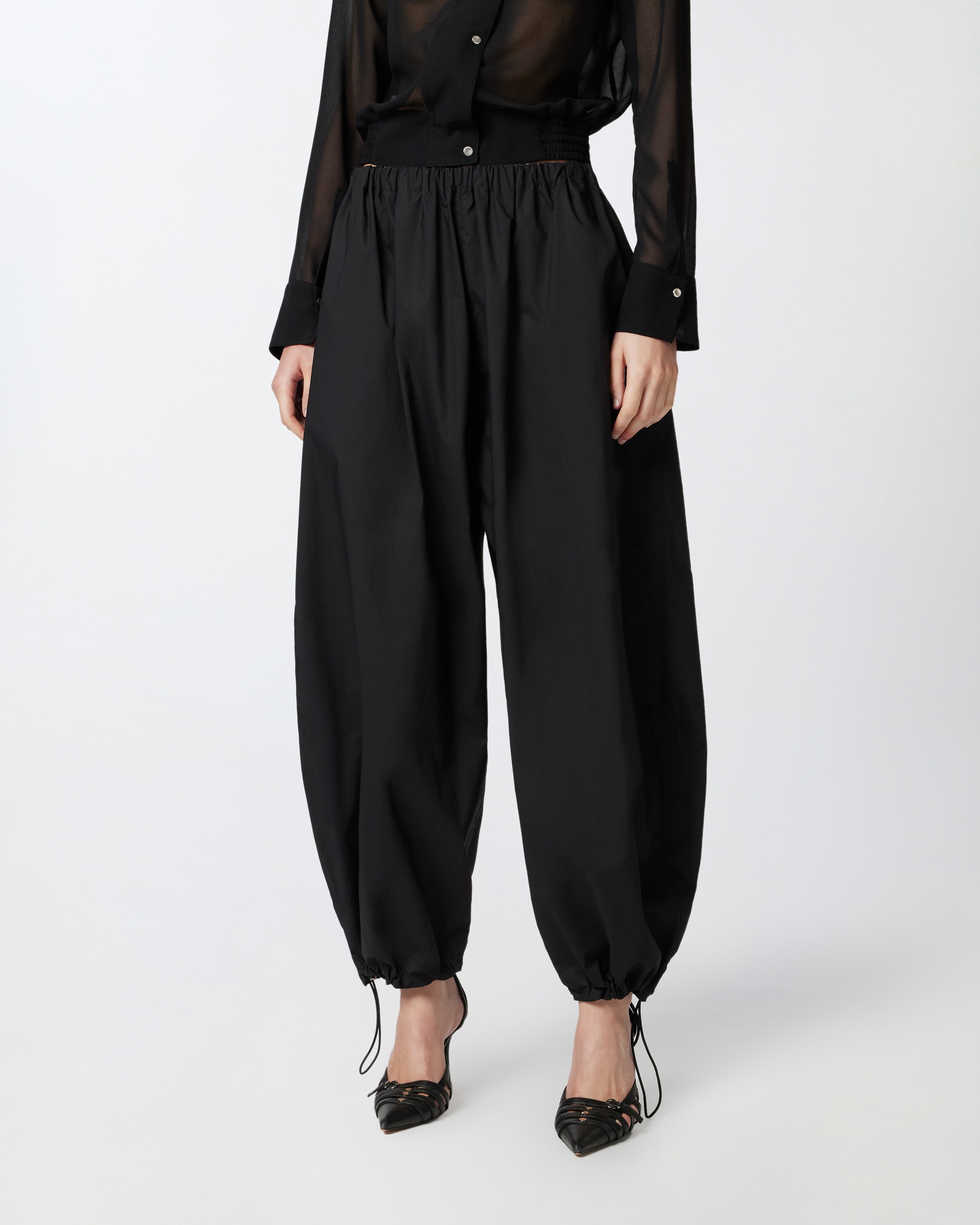 LIGHTWEIGHT BALLOON PANTS WITH DRAWSTRING - 3