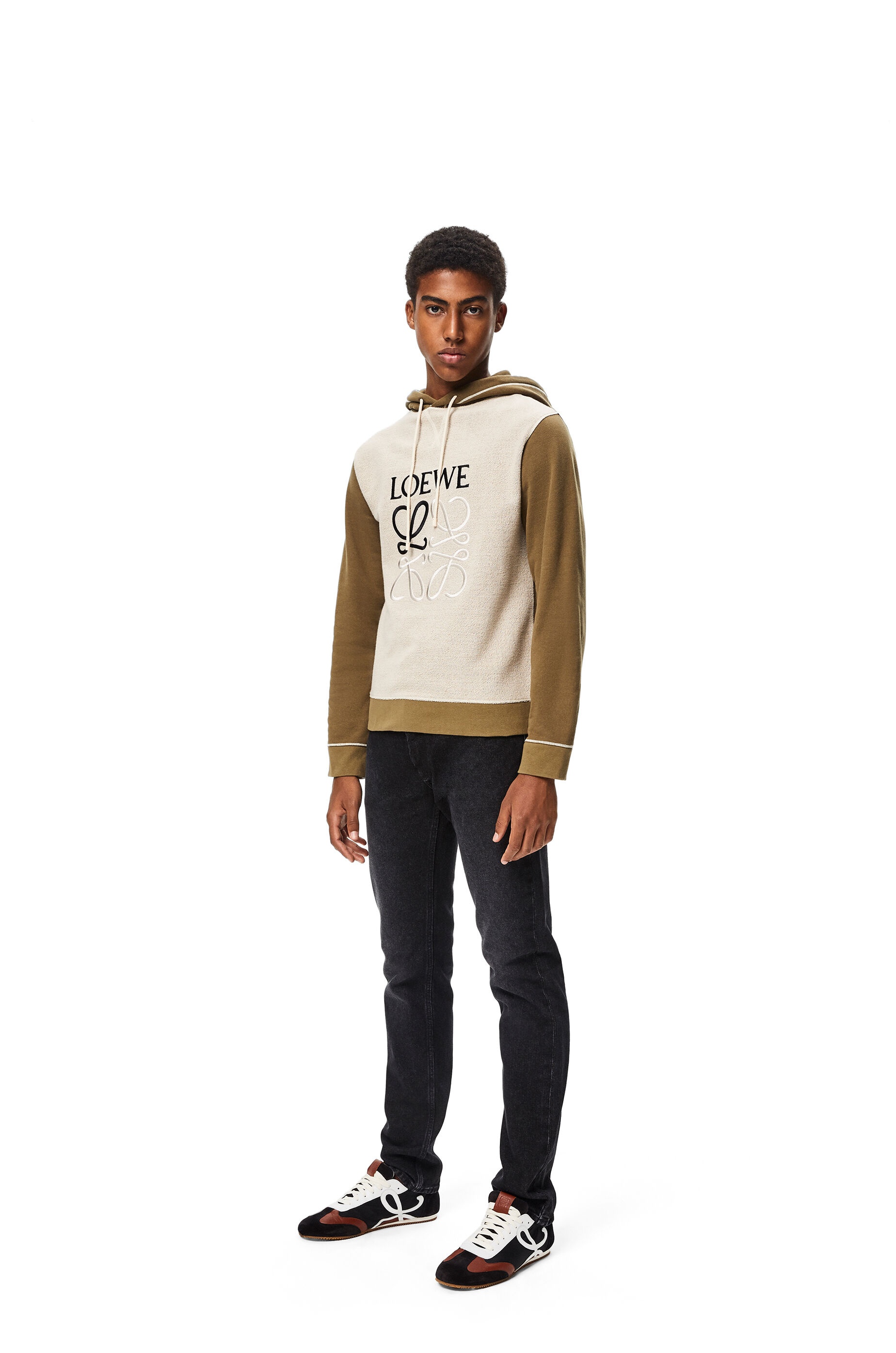 LOEWE Anagram embroidered hoodie in cotton - 2