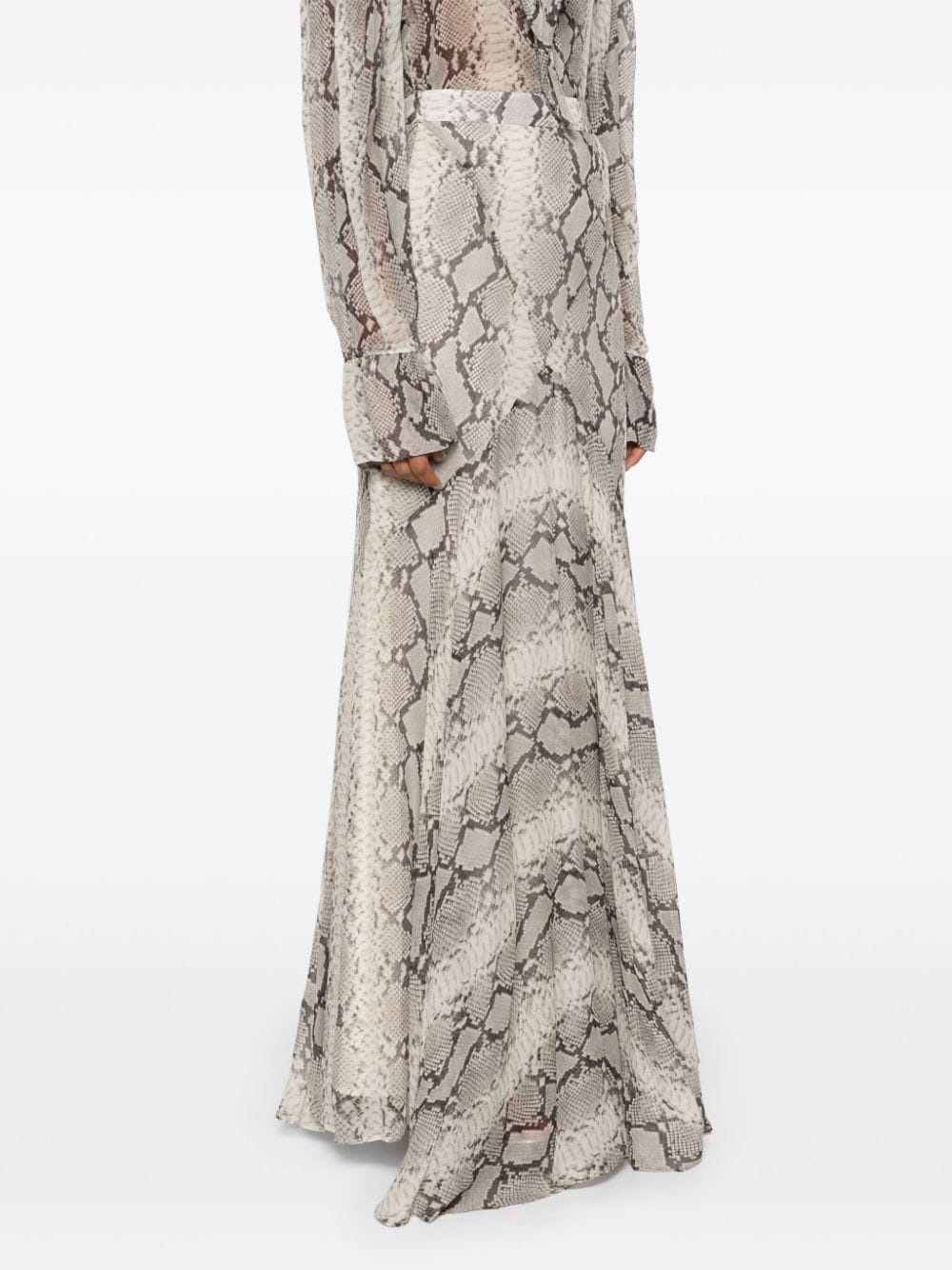 snakeskin-print mermaid maxi skirt - 3