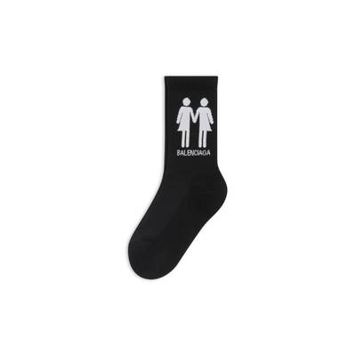 BALENCIAGA Men's Pride 22 Socks in Black outlook