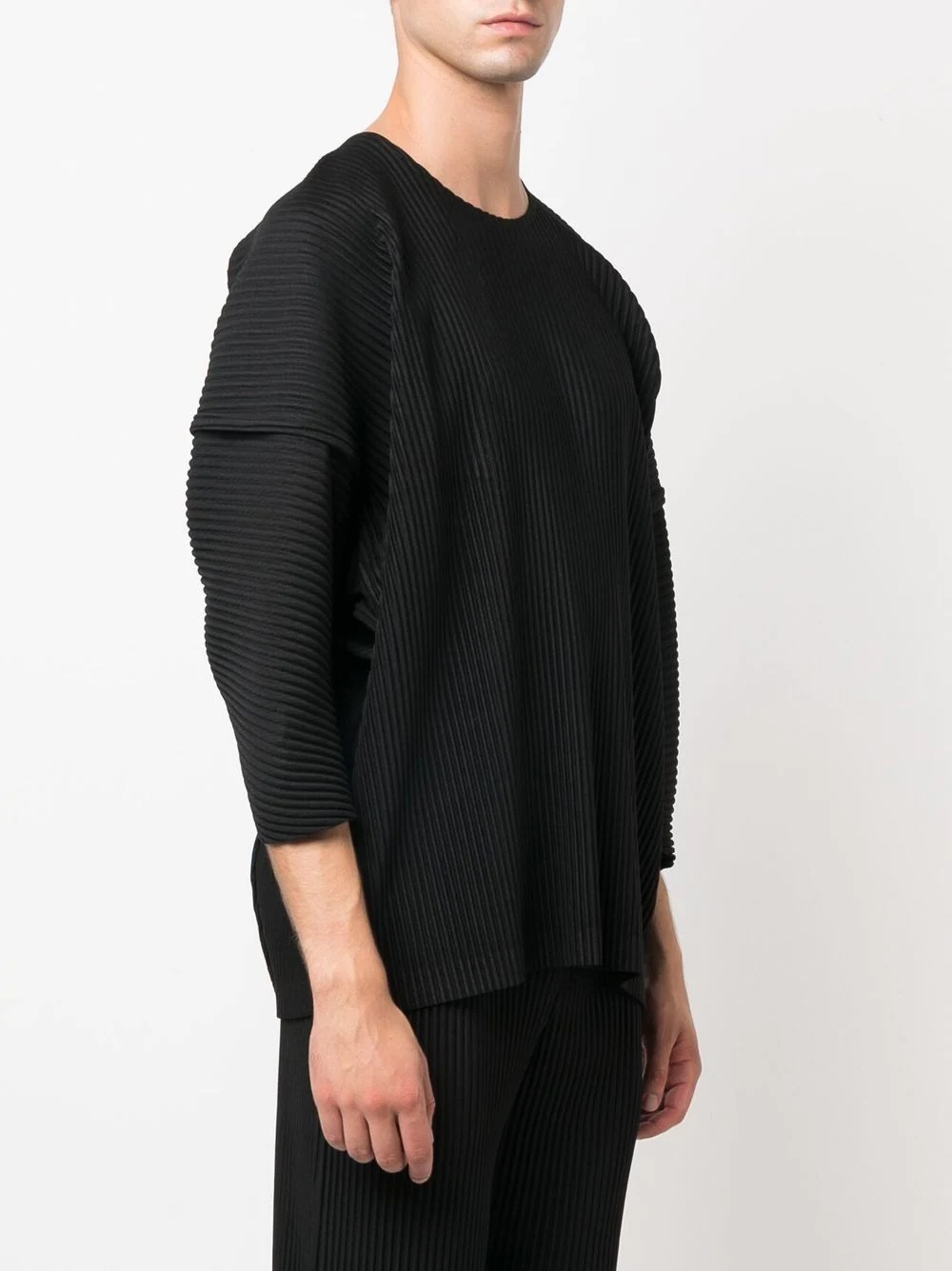 pleated dropped-shoulders top - 3