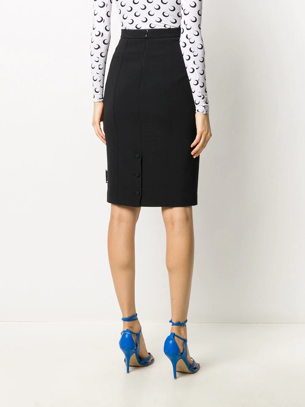 logo-print pencil skirt - 4