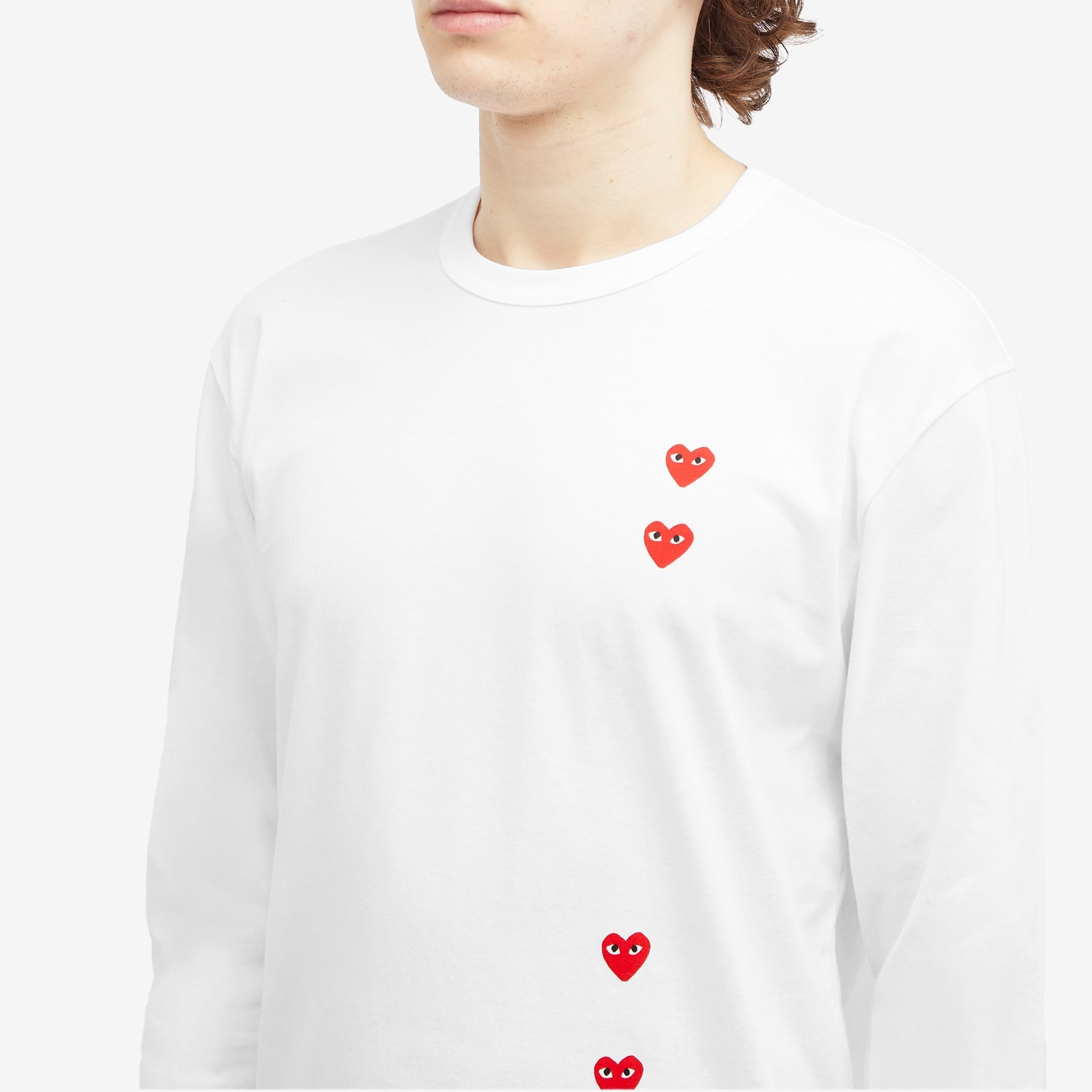 Comme des Garçons Play Long Sleeve 4 Heart T-Shirt - 5