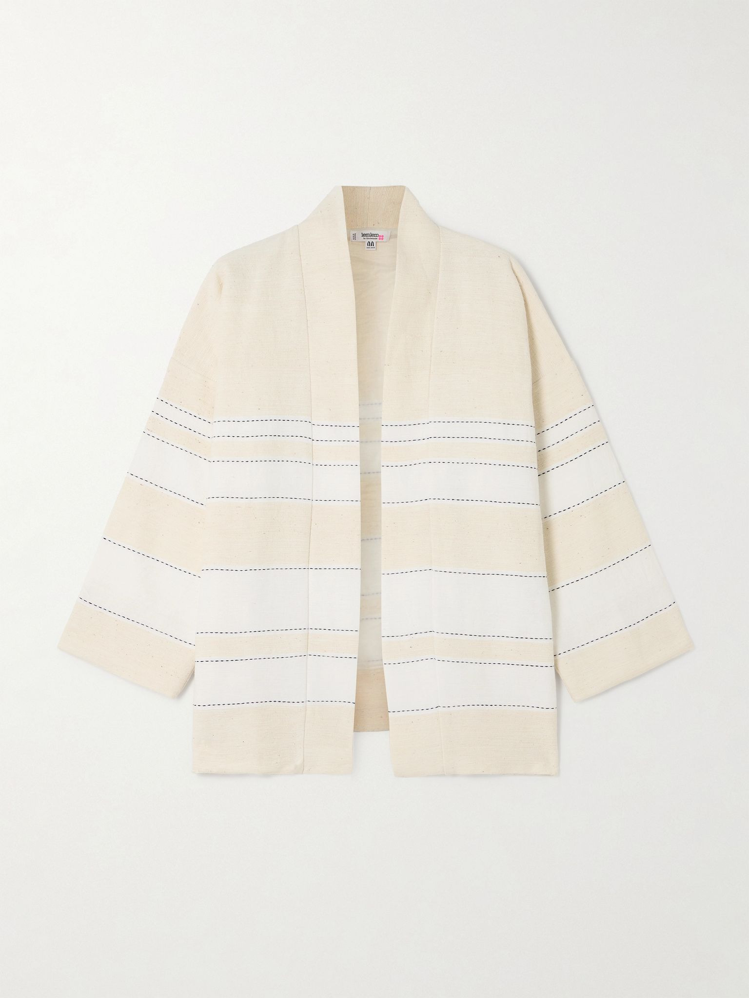 Terara striped cotton-blend jacket Cream - 1