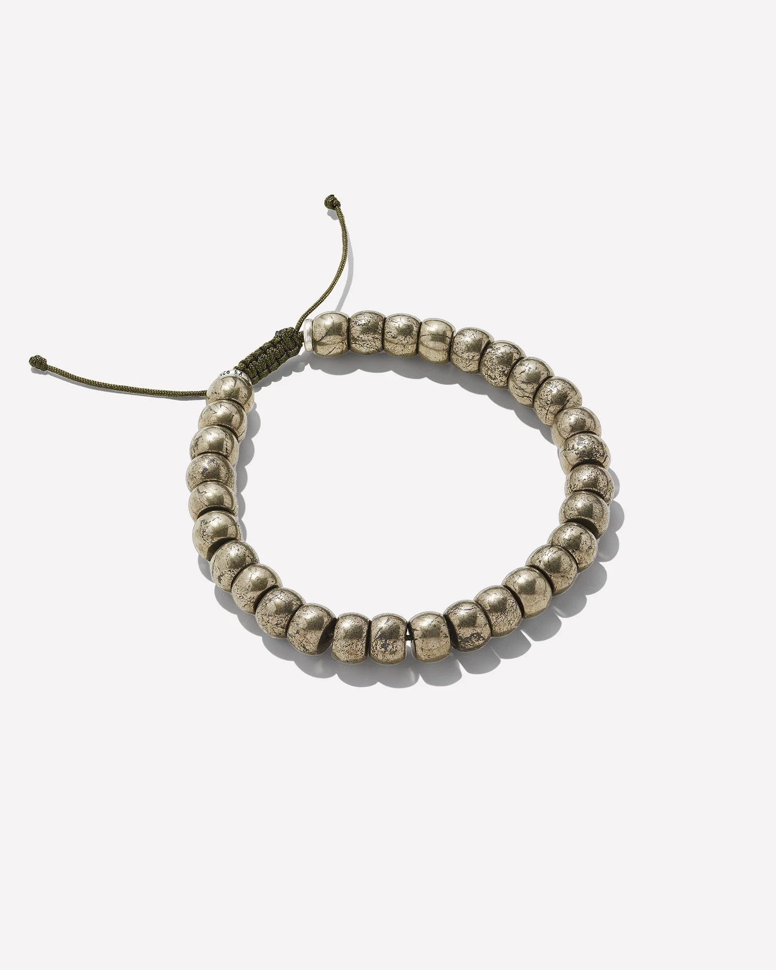 Cade Oxidized Sterling Silver Beaded Bracelet in Pyrite - 1