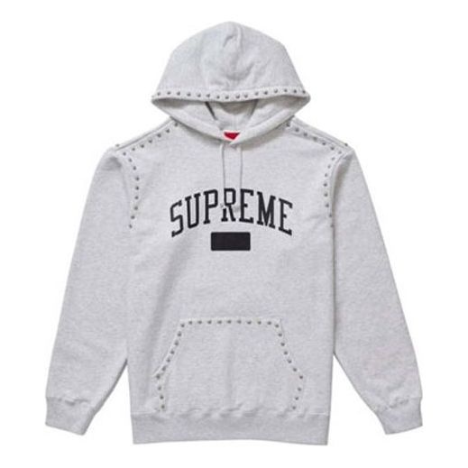 Supreme Studded Hooded Sweatshirt (FW18) 'Ash Grey' SUP-FW18-590 - 1