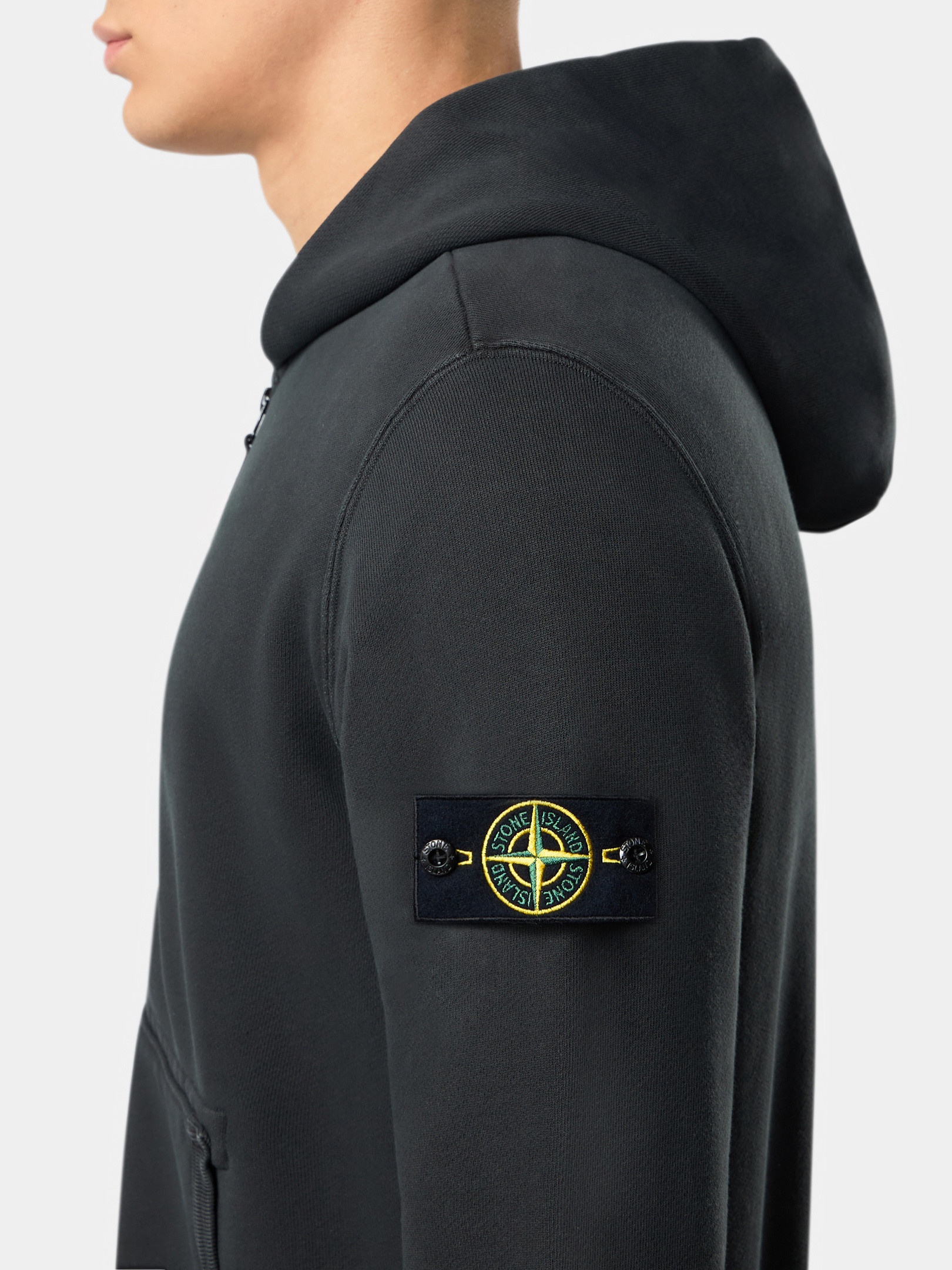 STONE ｜HOOD/ZIP-UP (63341 OLD Effect Cotton Diago Stone Island 63341 ORGANIC COTTON DIAGONAL FLEECE 'OLD