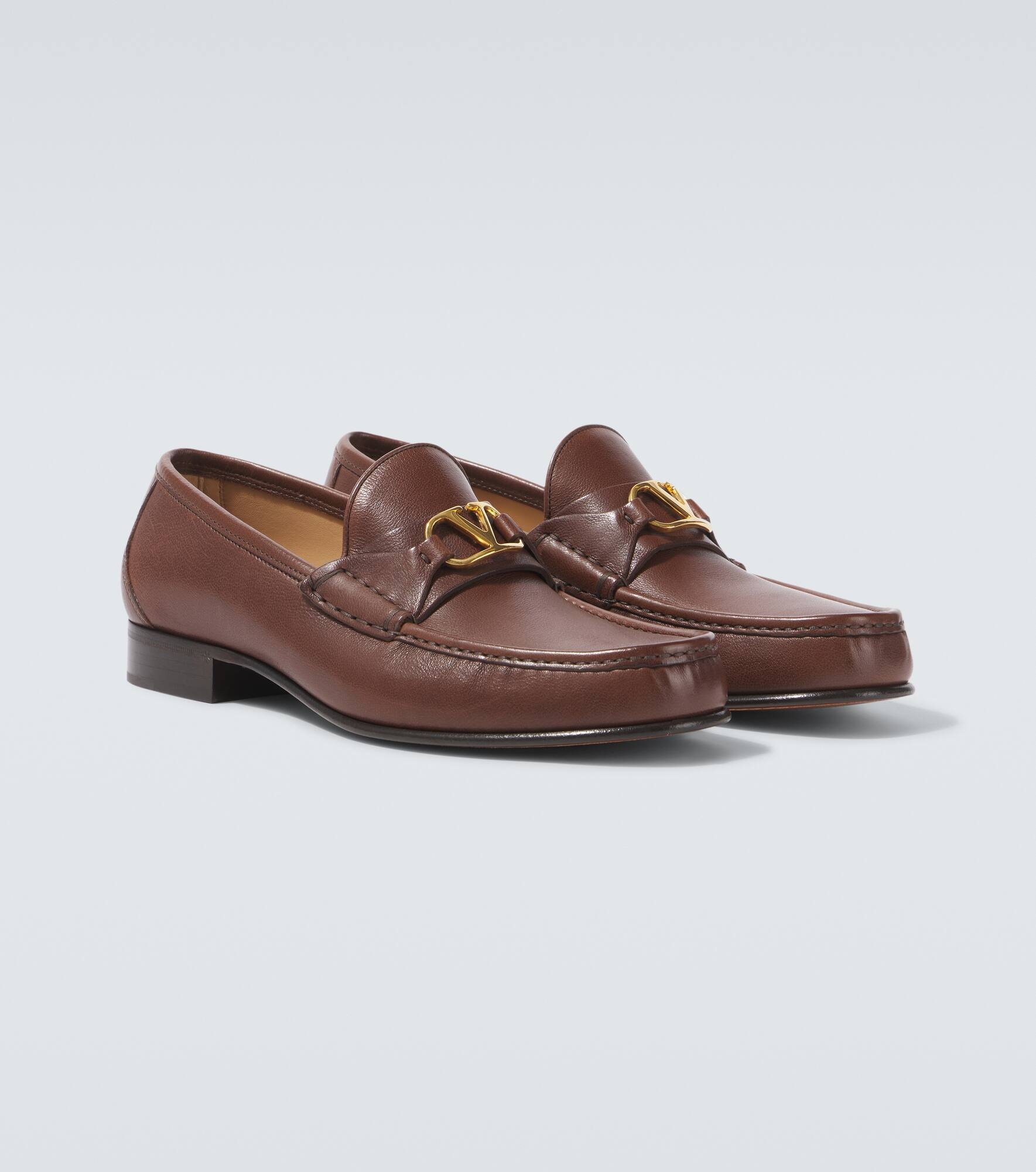 VLogo Signature leather loafers - 5
