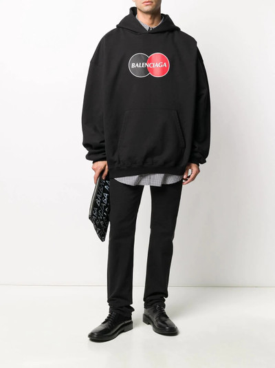 BALENCIAGA Uniform logo print hoodie outlook