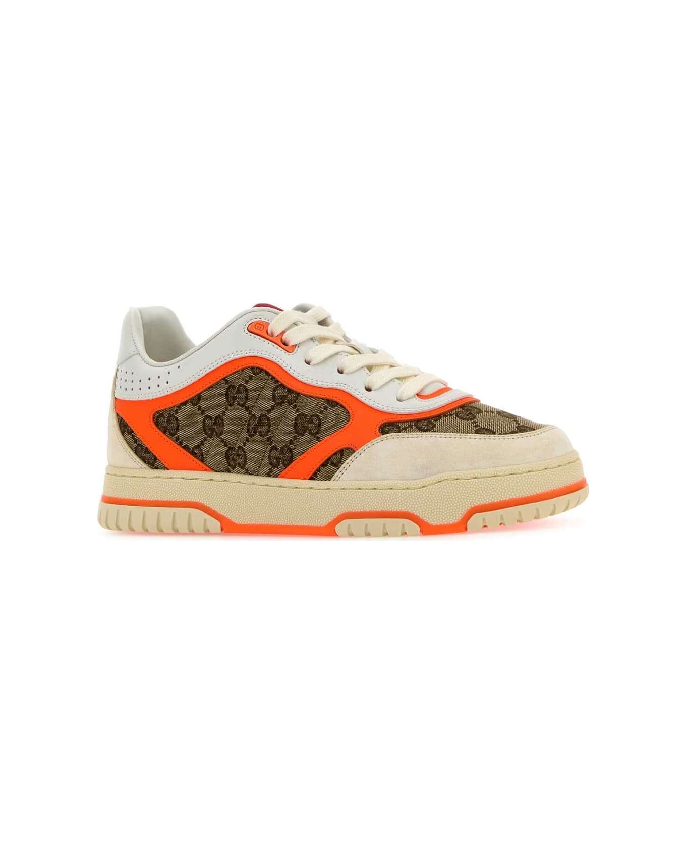 Multicolor Leather And Gg Supreme Fabric Re-web Sneakers - 2