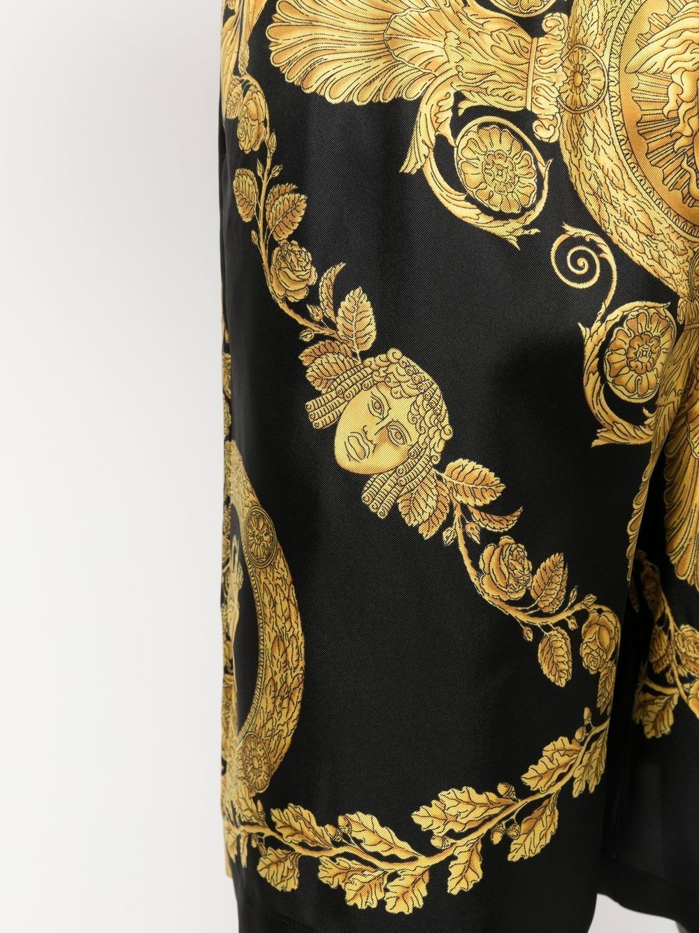 Barocco-print silk shorts - 5