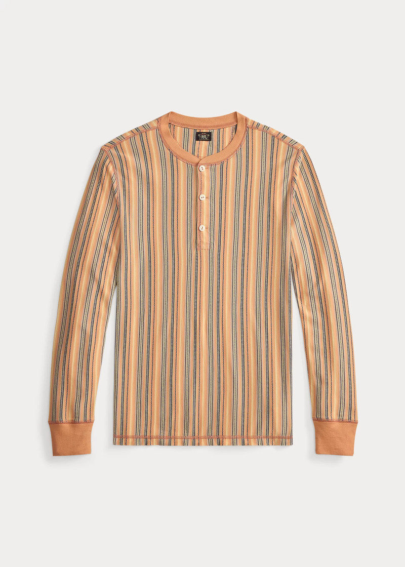 Striped Jacquard Henley Shirt 1
