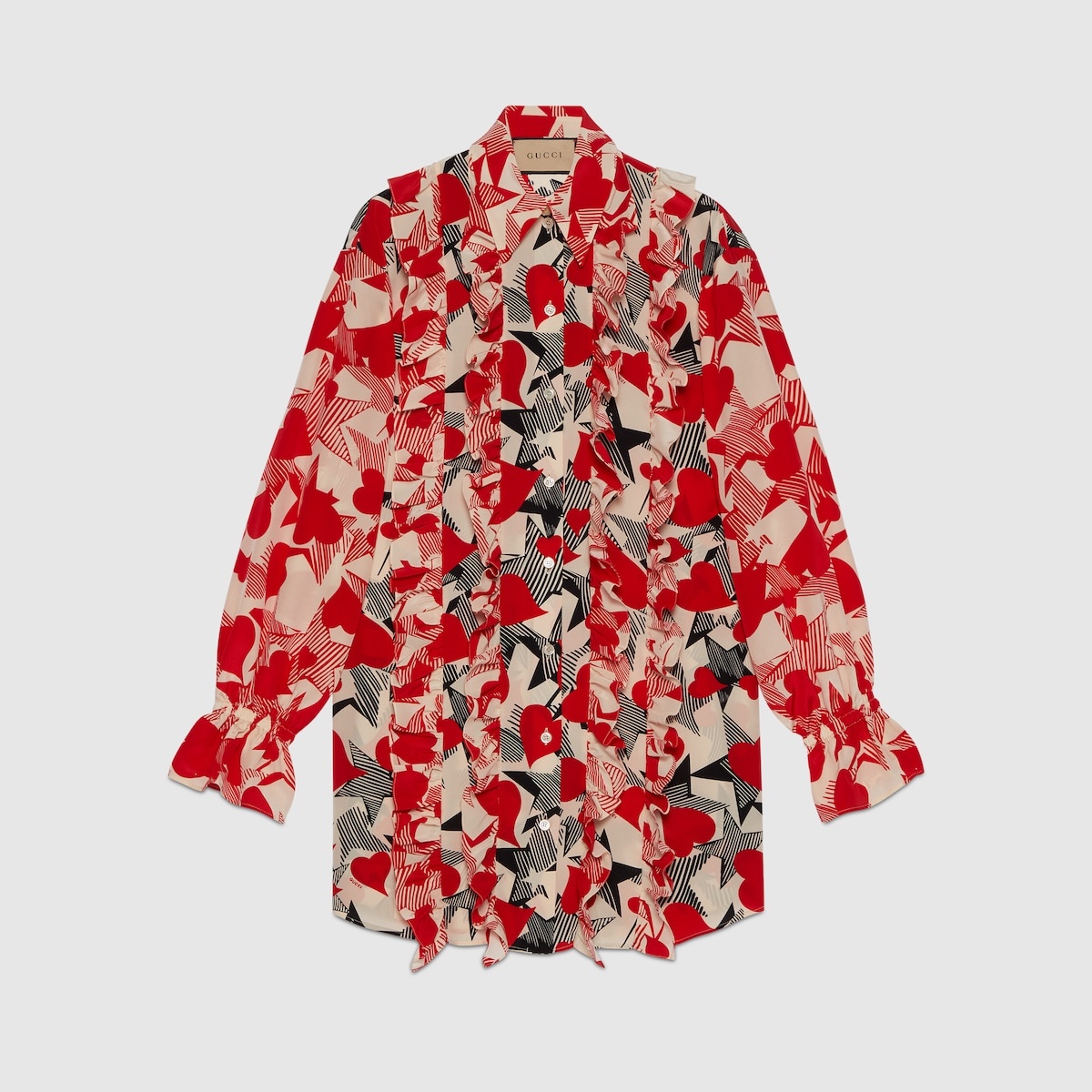 Stars and hearts print cotton shirt - 6