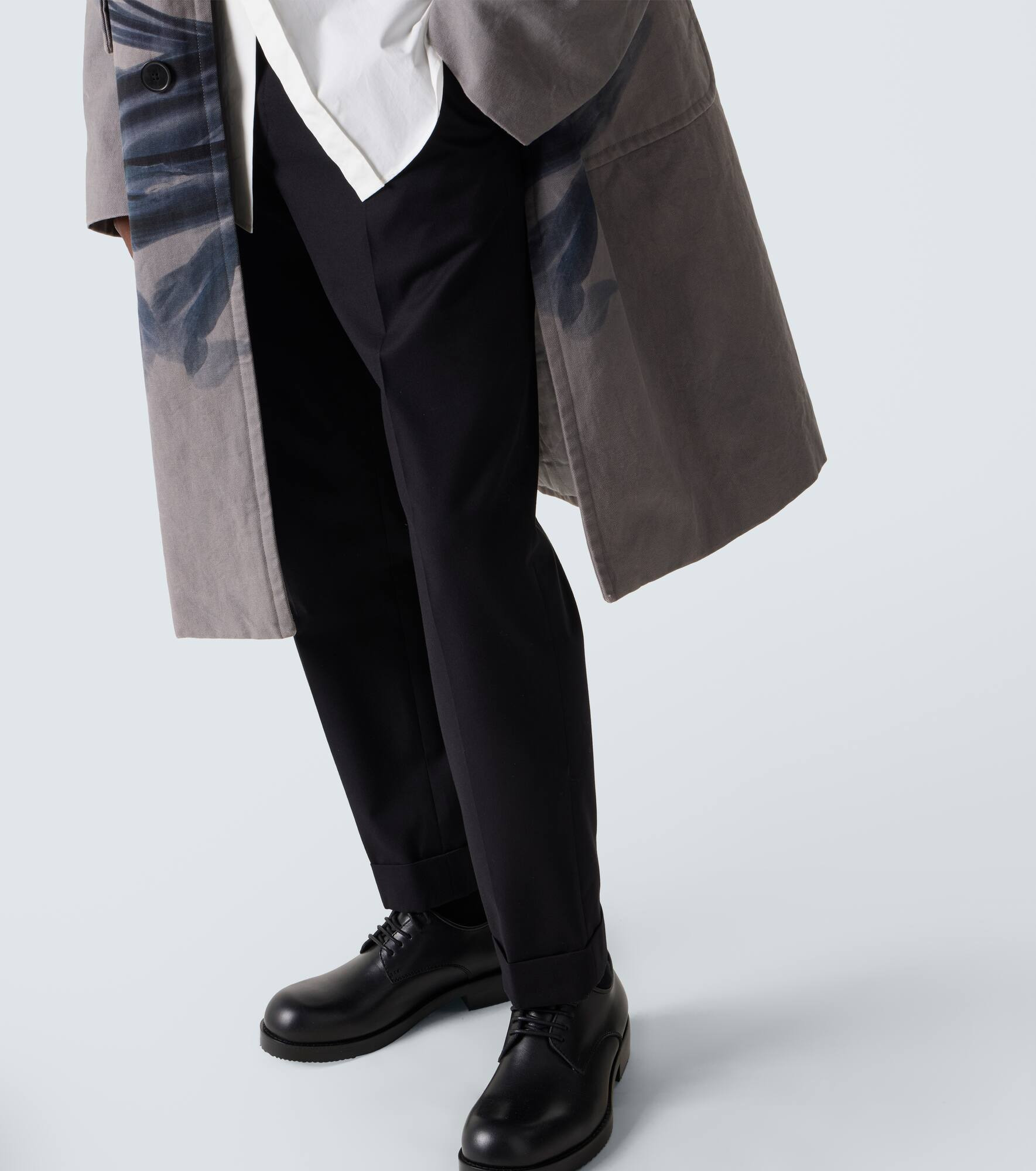 Cotton and wool straight pants - 6