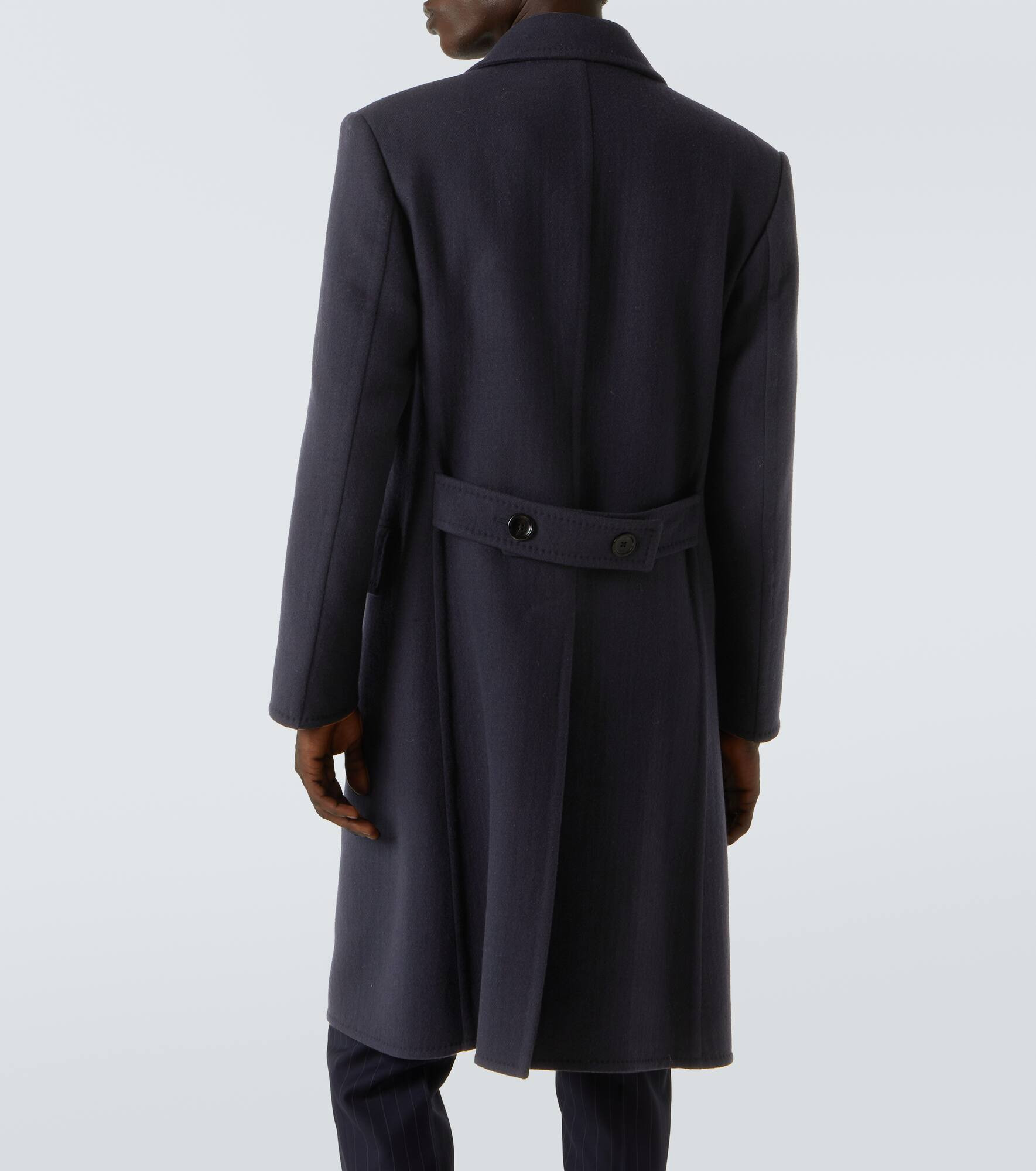 Double-breasted virgin wool coat - 4