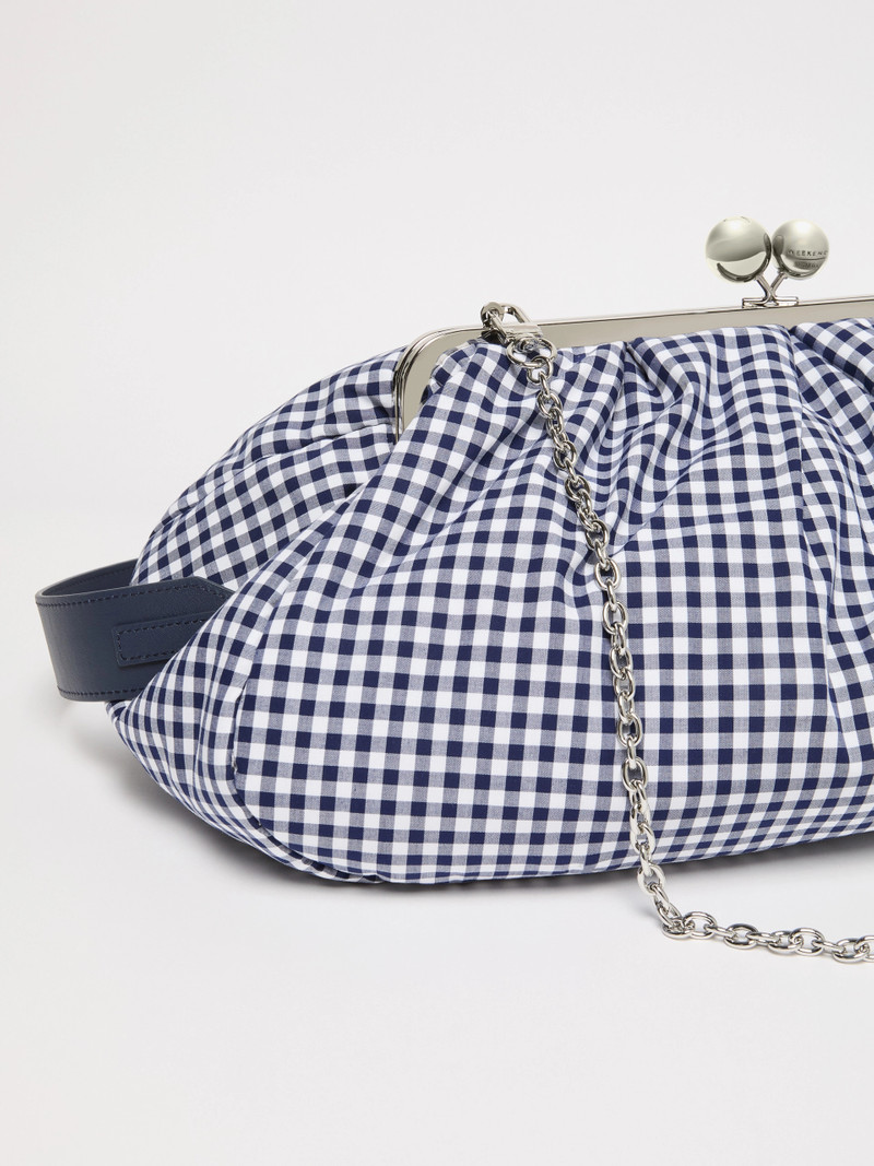 BETA Large gingham cotton Pasticcino Bag - ULTRAMARINE 3