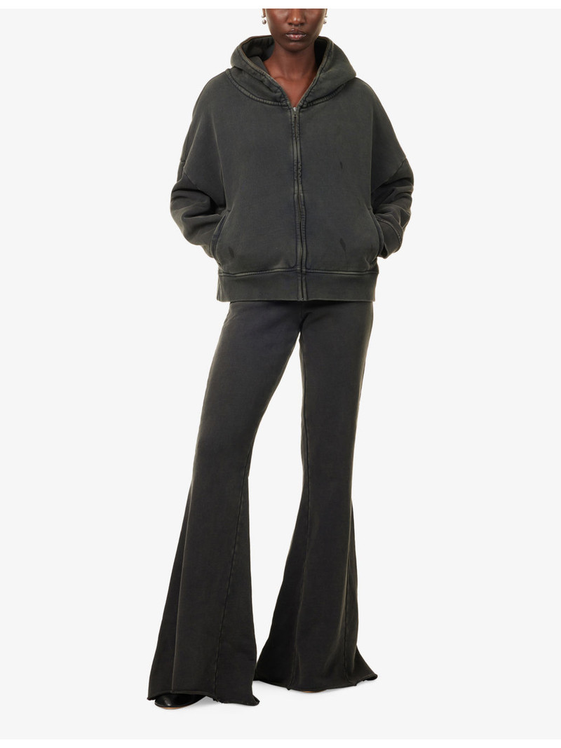 entire studios Heavy relaxed-fit flared organic-cotton jersey jogging bottoms outlook