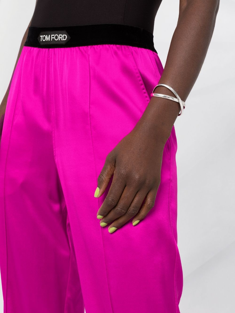 logo-patch straight-leg trousers - 3