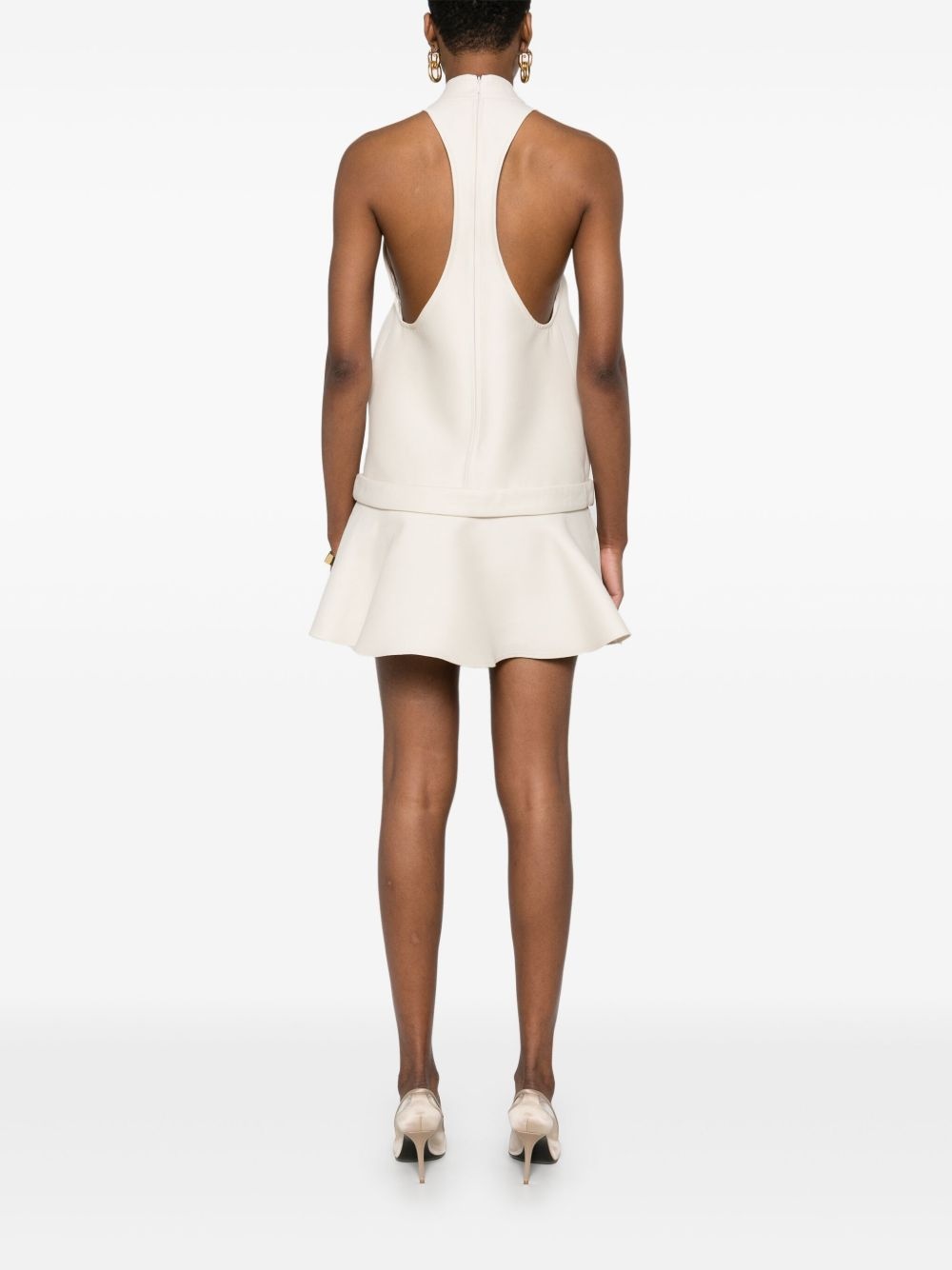 buckle-detail flared mini dress - 4