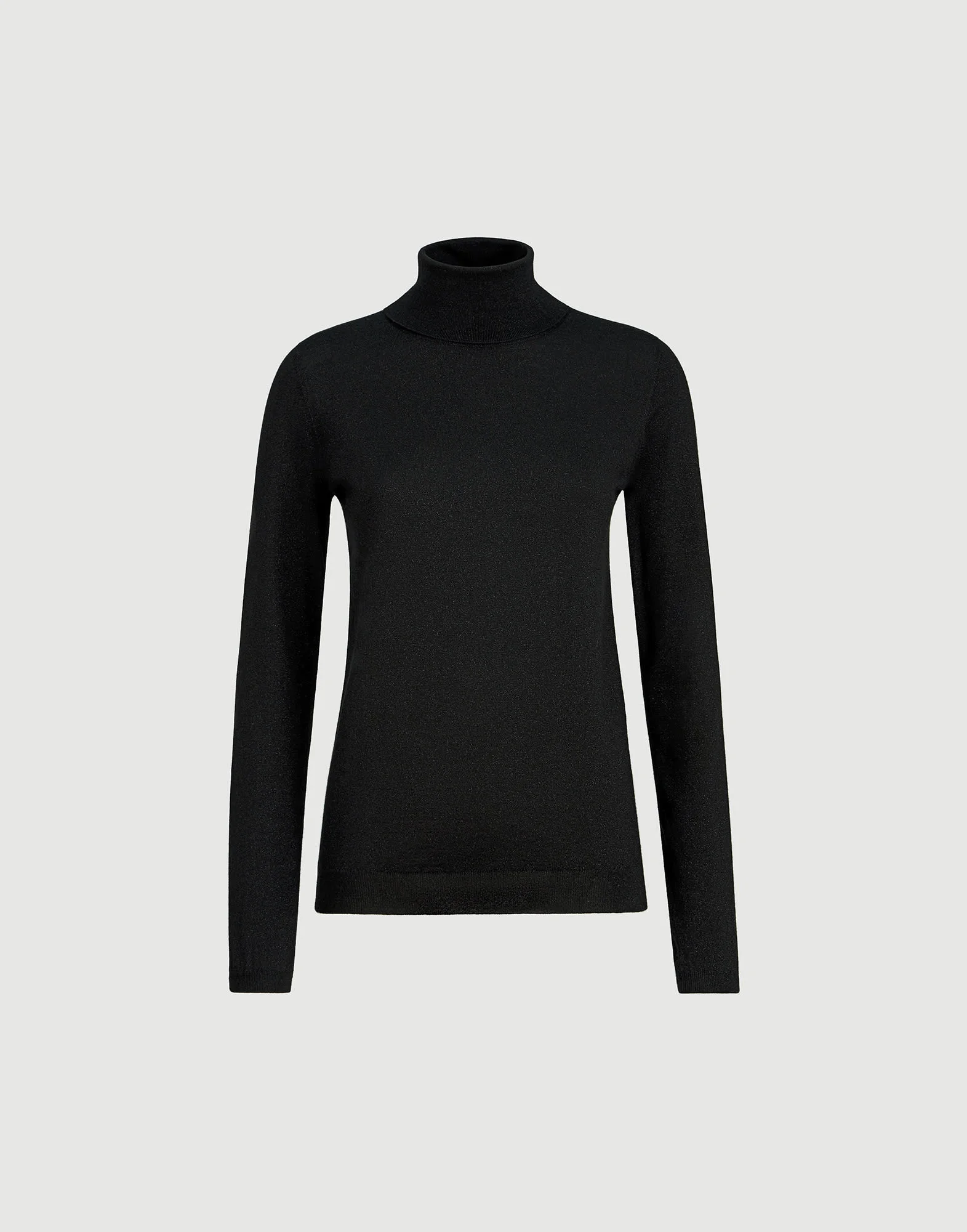 Sparkling cashmere and silk lightweight turtleneck sweater - 1