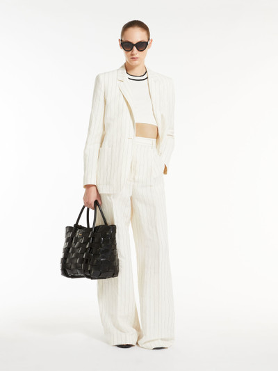 Max Mara GIULIVA Pinstriped canvas wide trousers outlook