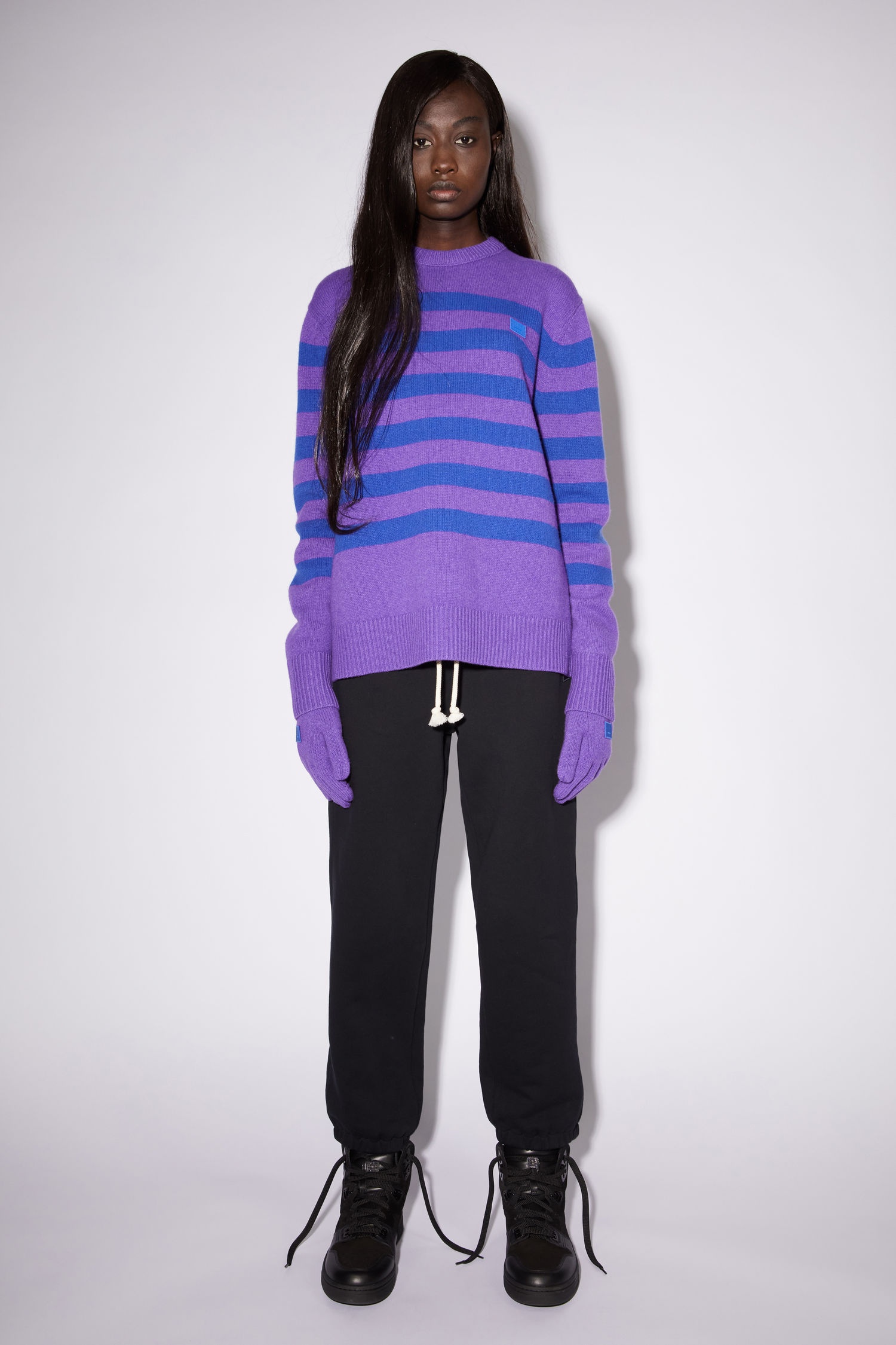 Acne Studios Striped sweater Purple blue REVERSIBLE