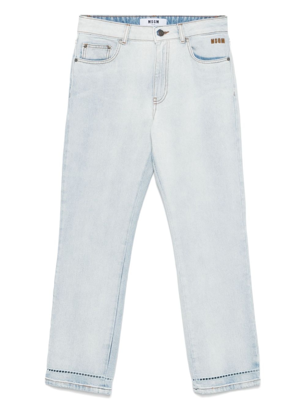 logo-embroidered jeans - 1