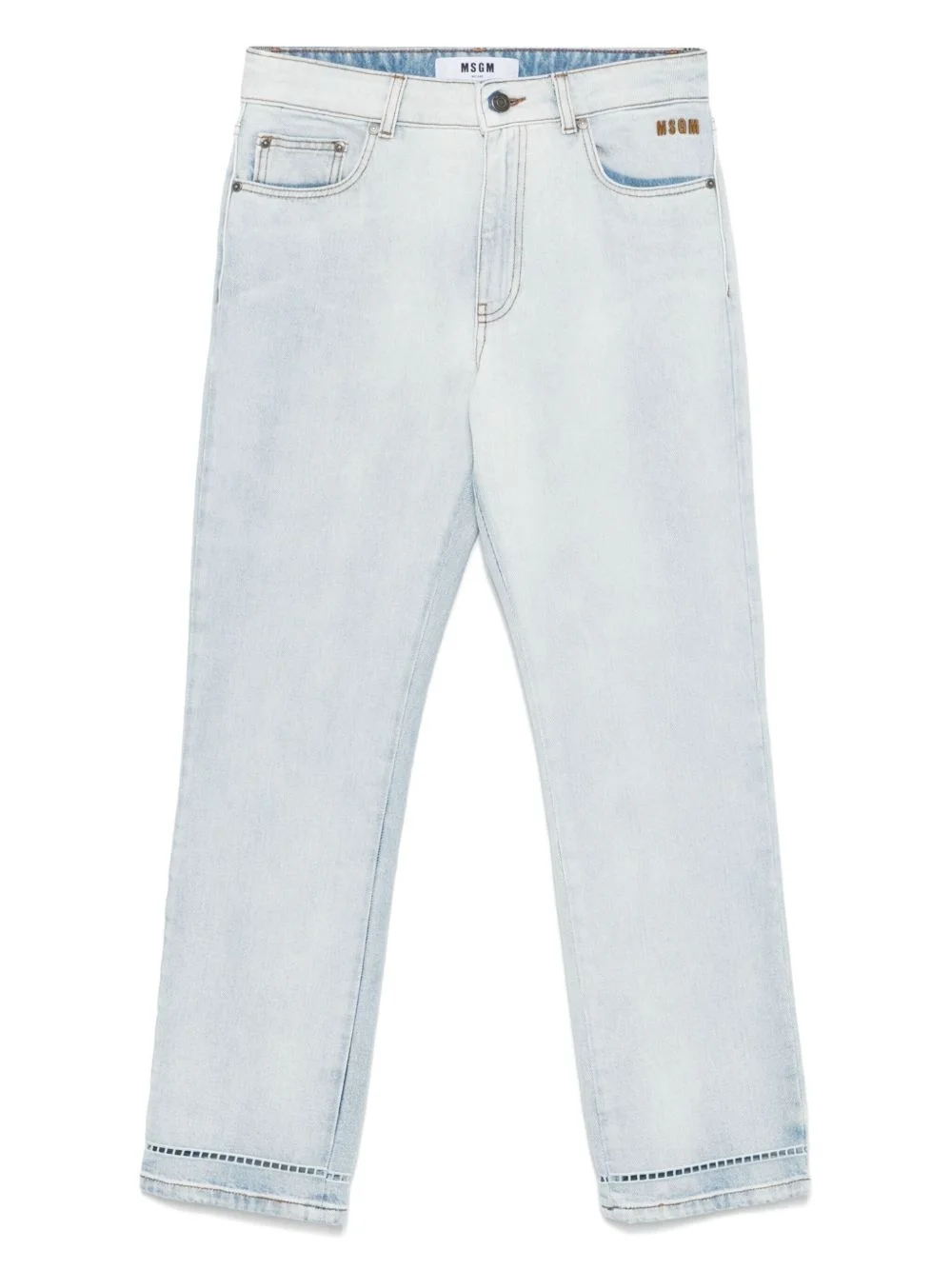 logo-embroidered jeans - 1