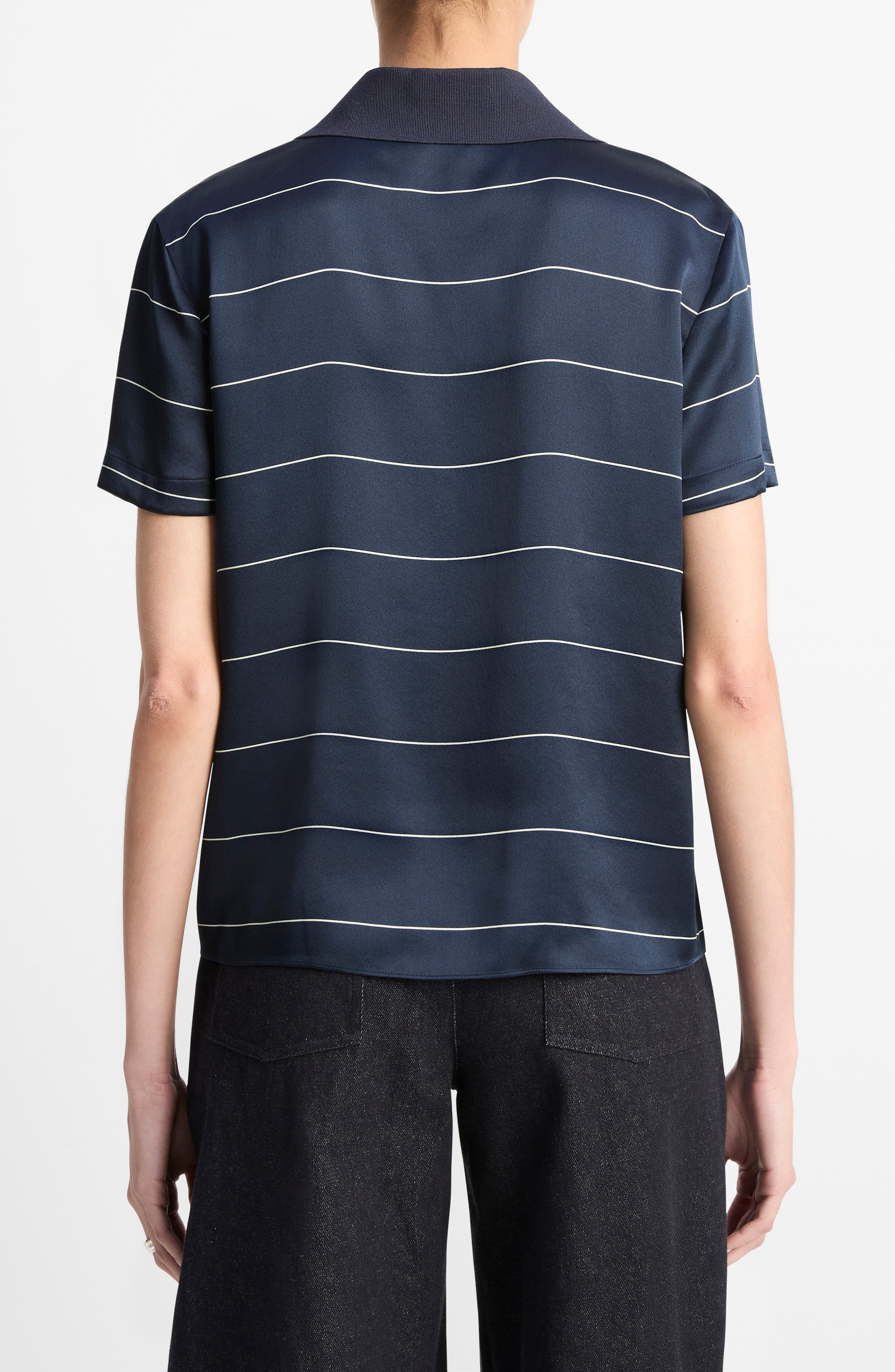 Vince Stripe Relaxed Fit Polo in Coastal/Cream at Nordstrom - 2