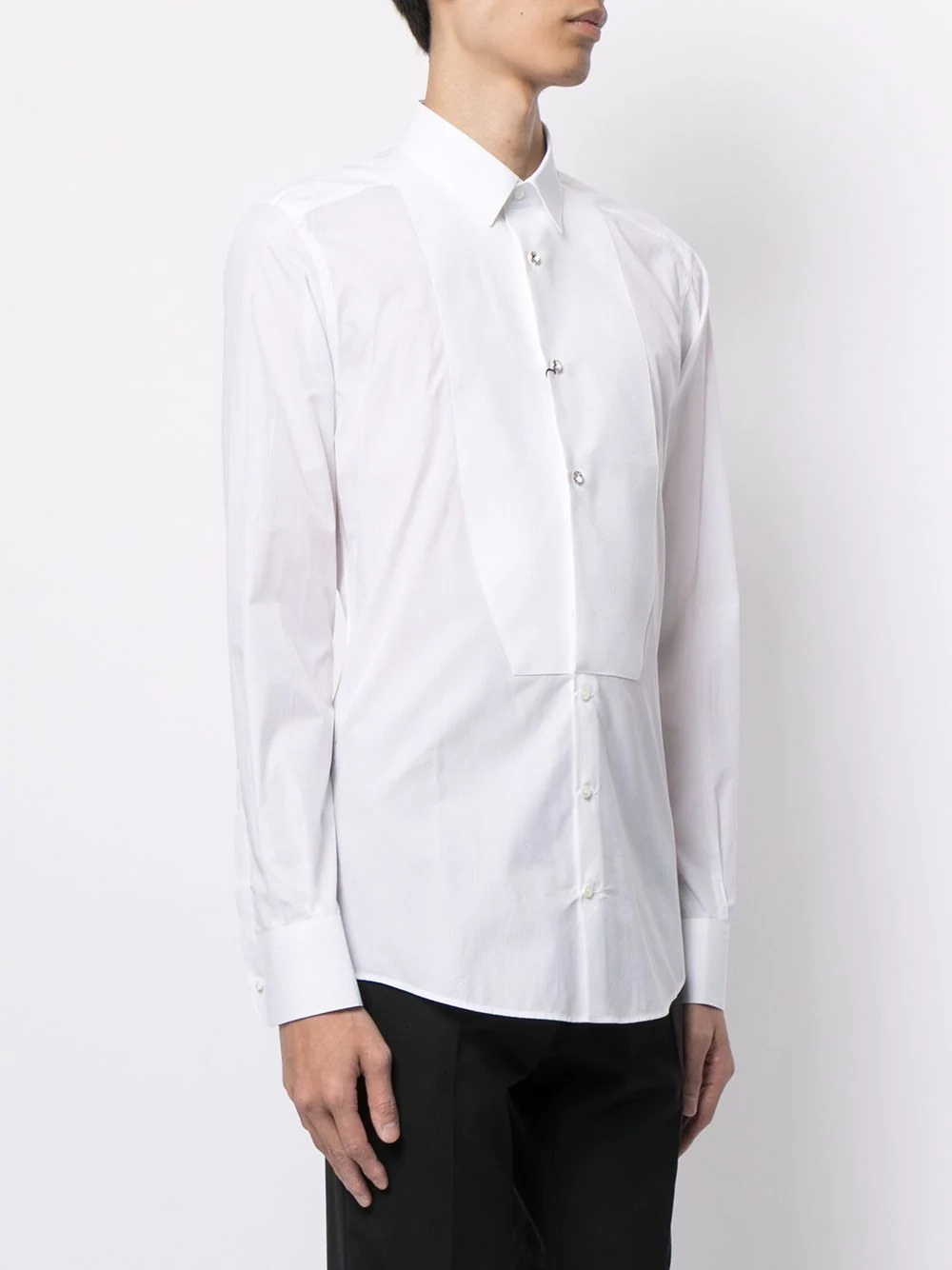 bib-detailed cotton shirt - 3